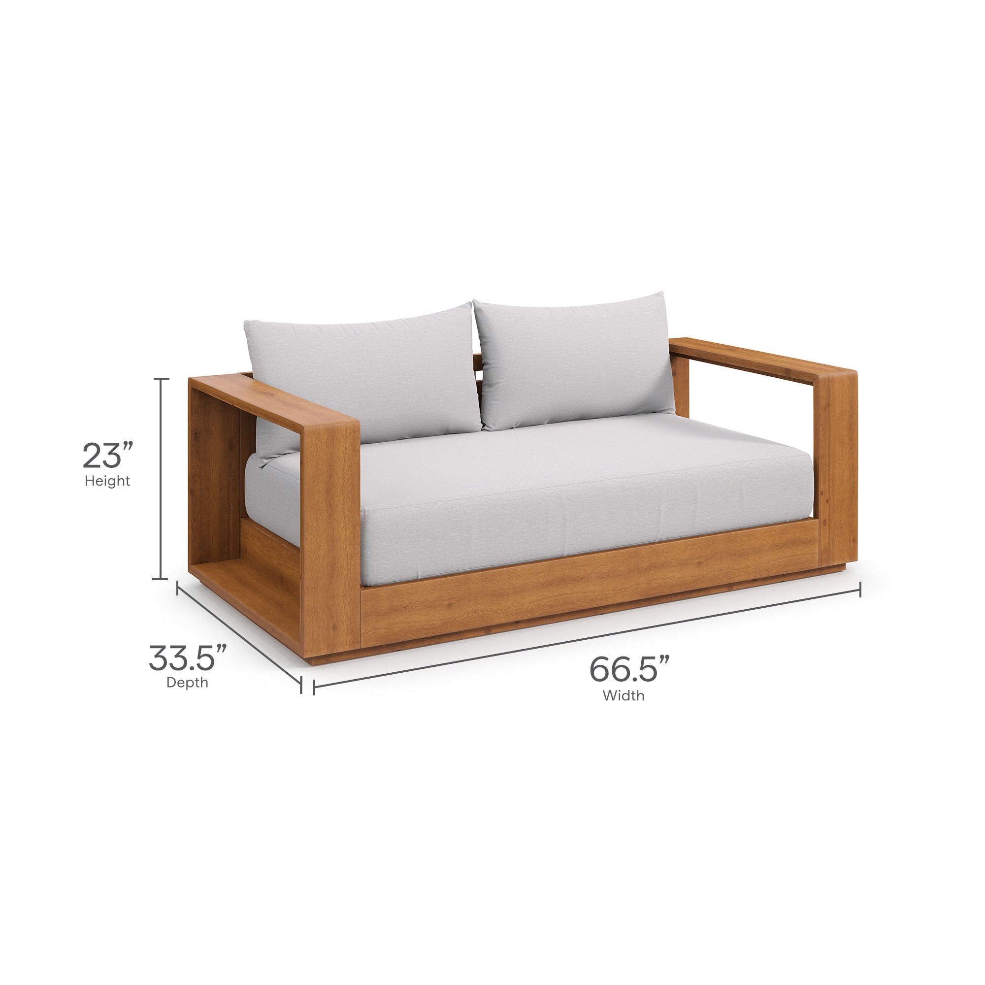 Tahoe Acacia Wood Outdoor Patio Acacia Wood Loveseat by Modway