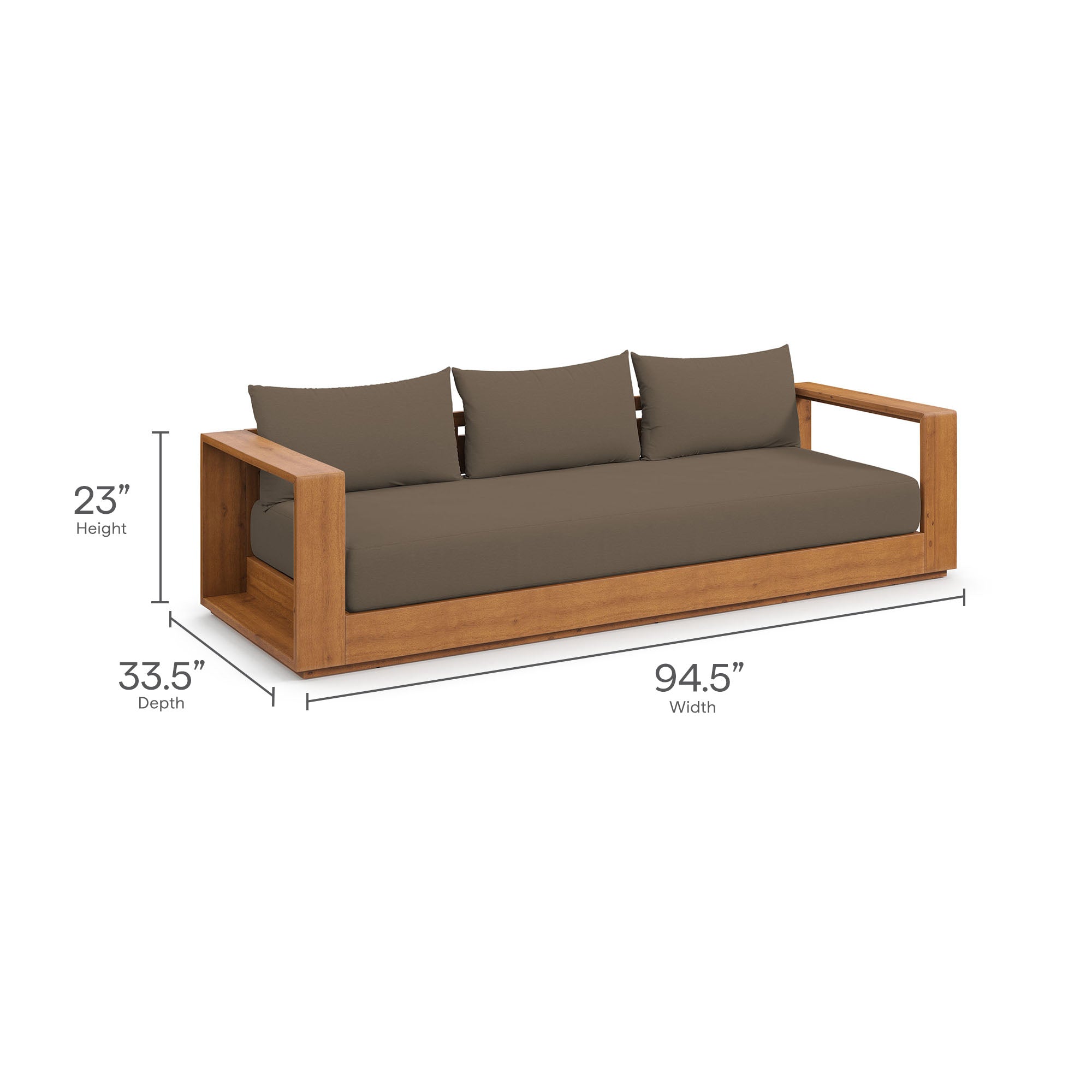 Tahoe Outdoor Patio Acacia Wood Sofa by Modway