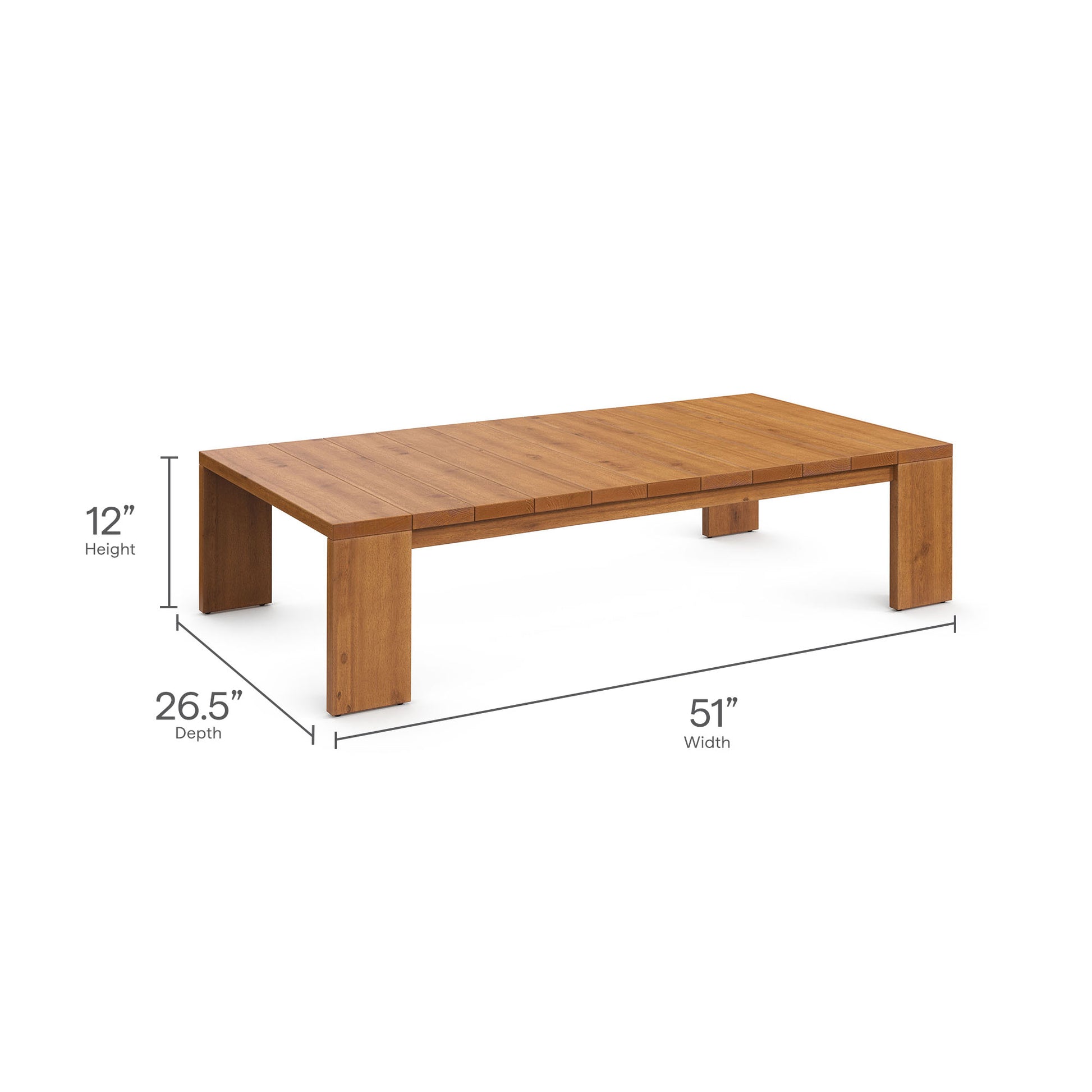 Tahoe Outdoor Patio Acacia Wood Coffee Table by Modway - Best Buy Furniture