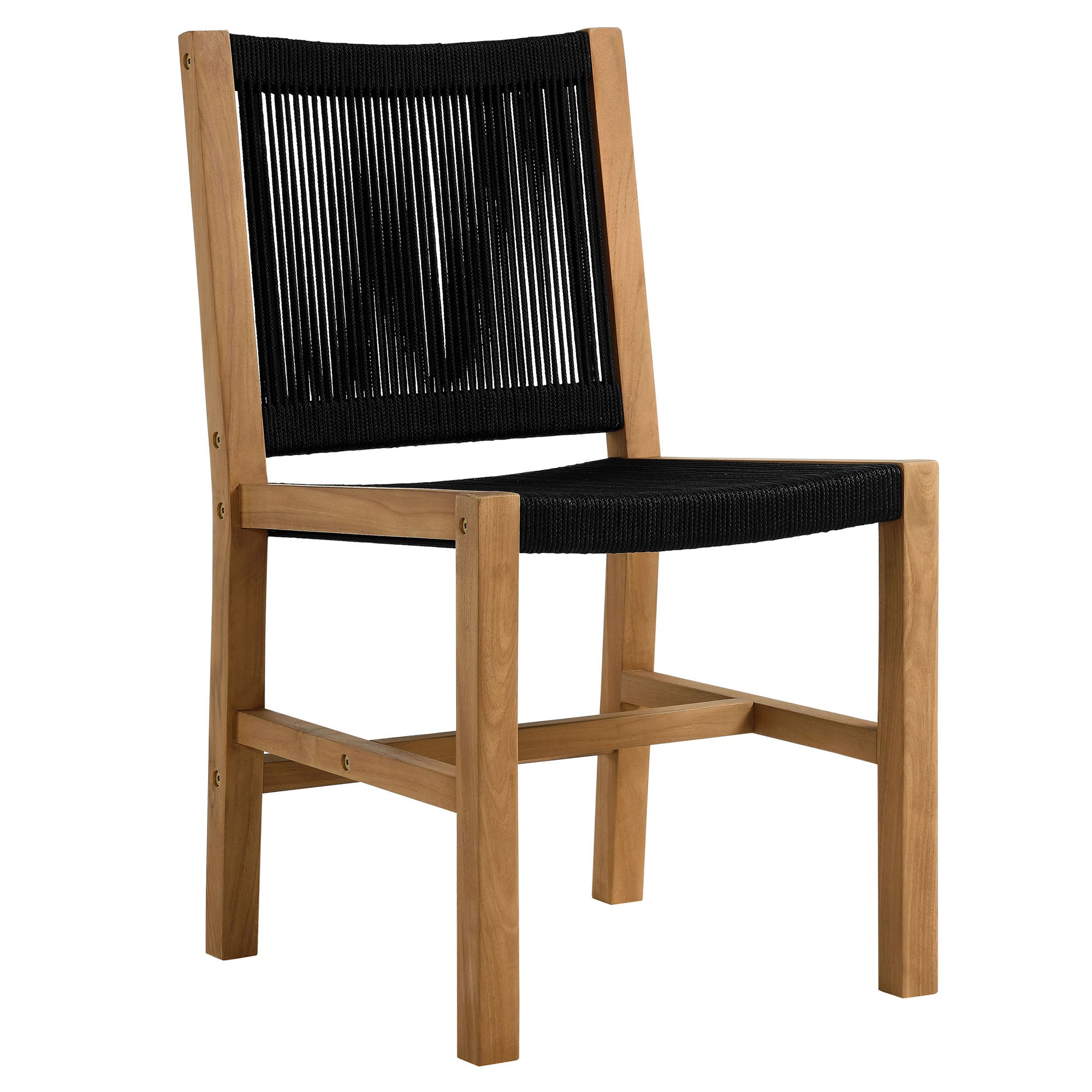 Vienna 5-Piece Outdoor Patio Teak and Rope Dining Set with Armless Chairs by Modway