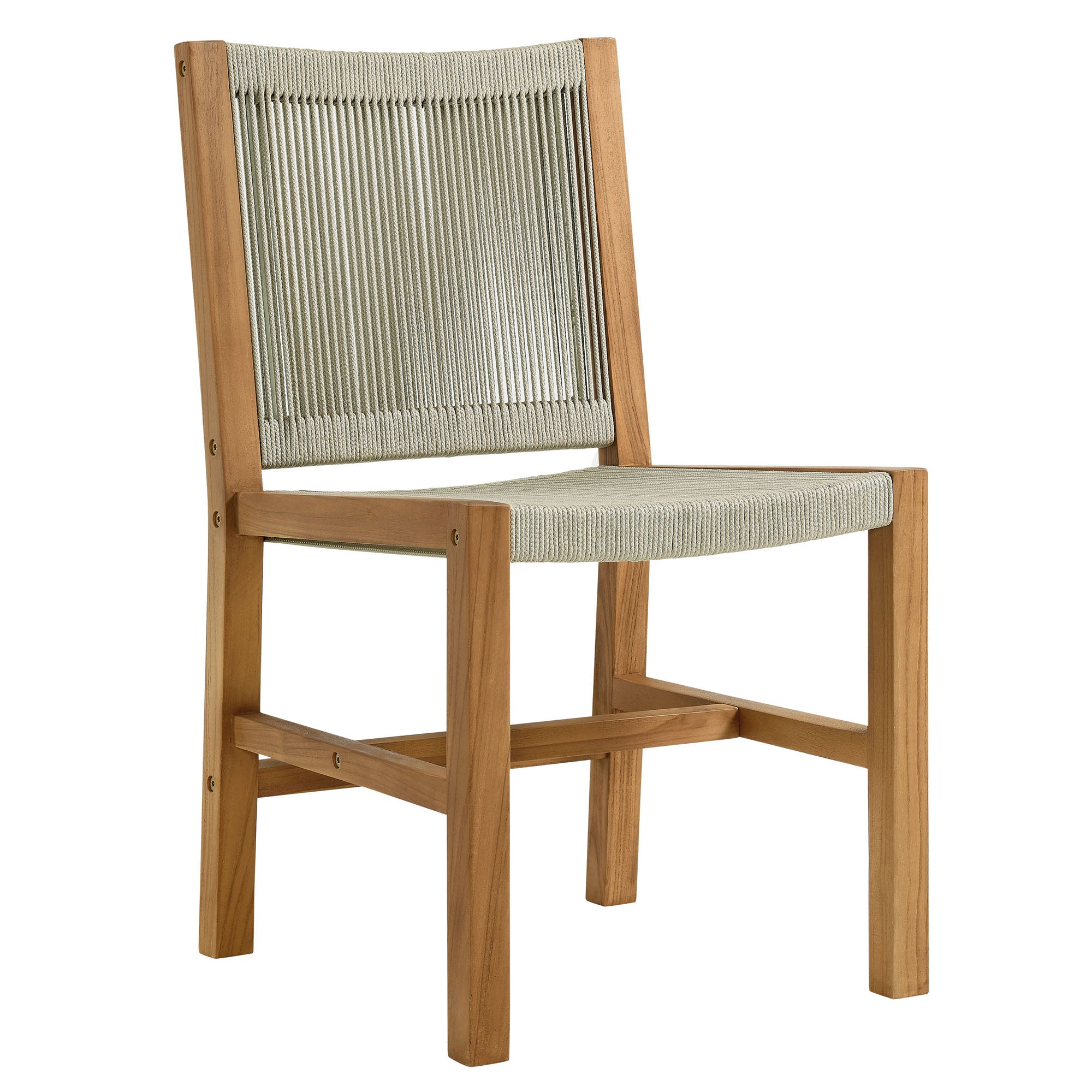 Vienna 5-Piece Outdoor Patio Teak and Rope Dining Set with Armless Chairs by Modway