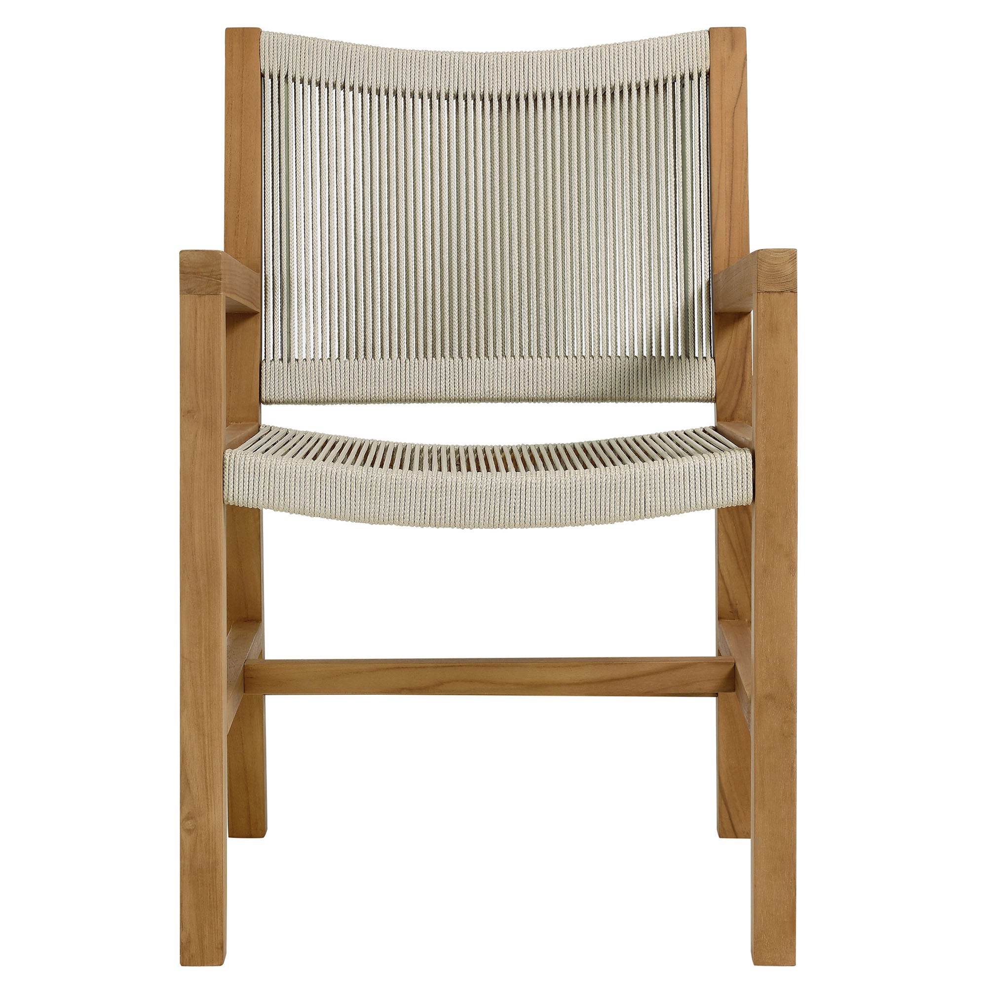 Vienna Outdoor Patio Teak and Rope Dining Armchairs Set of 2 by Modway