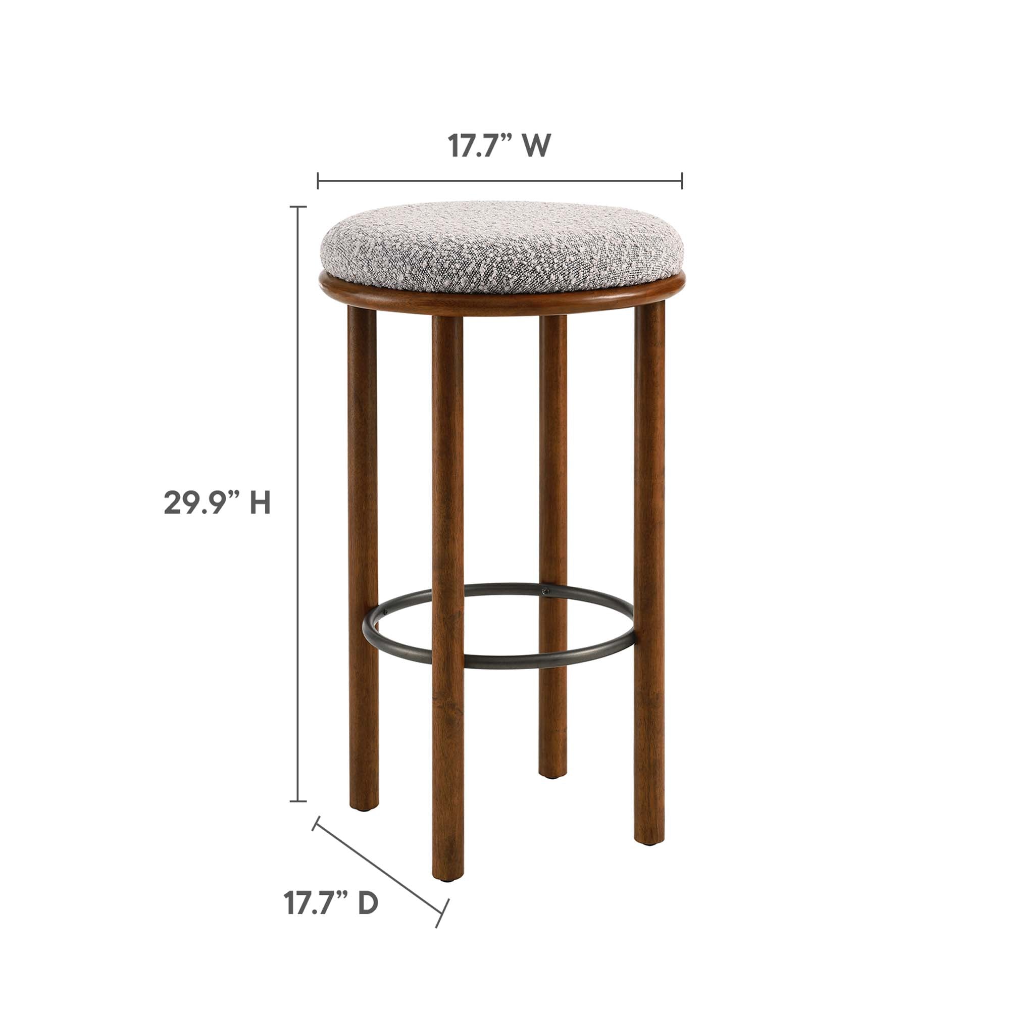 Fable Boucle Fabric Bar Stools Set of 2 by Modway