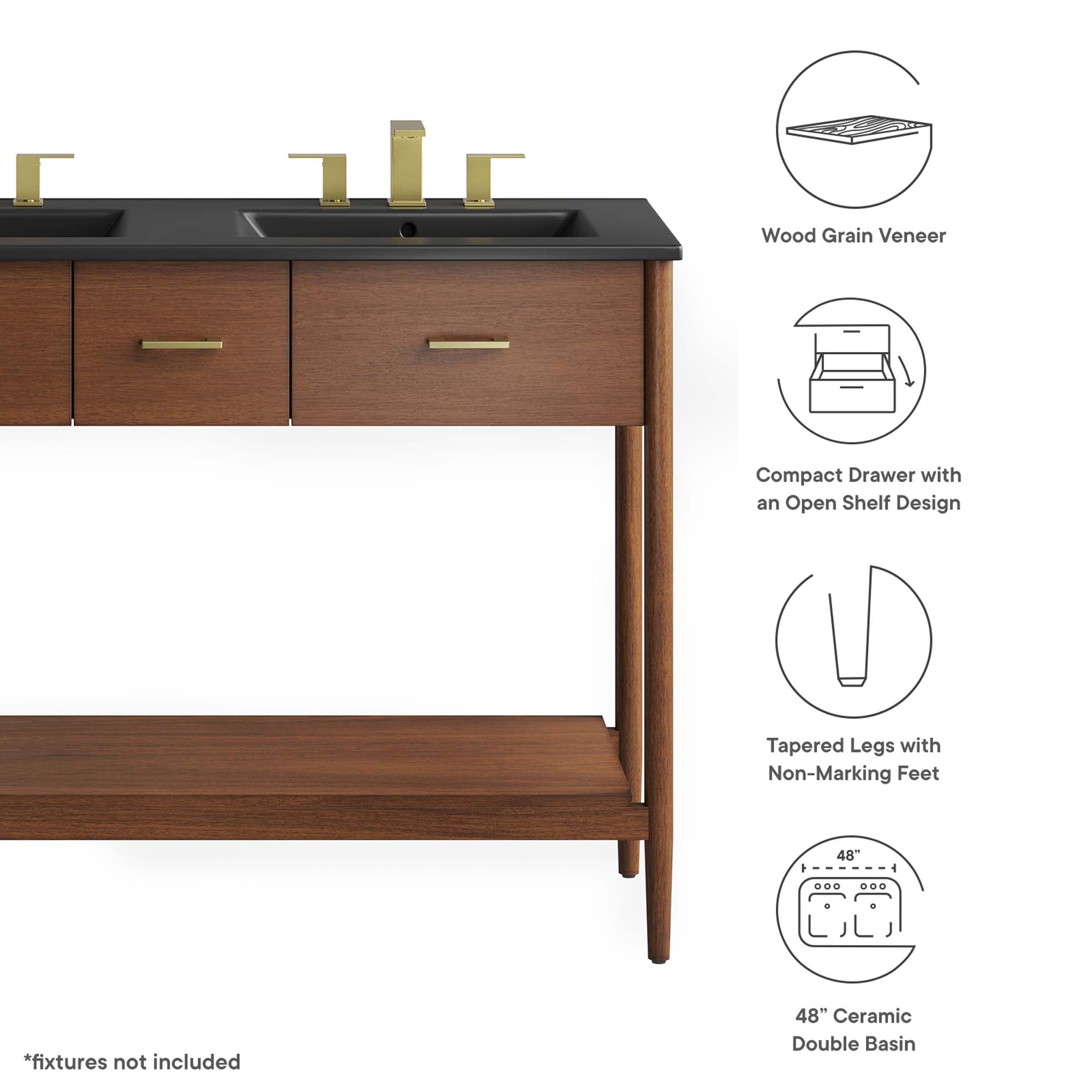 Zaire 48" Double Sink Bathroom Vanity by Modway