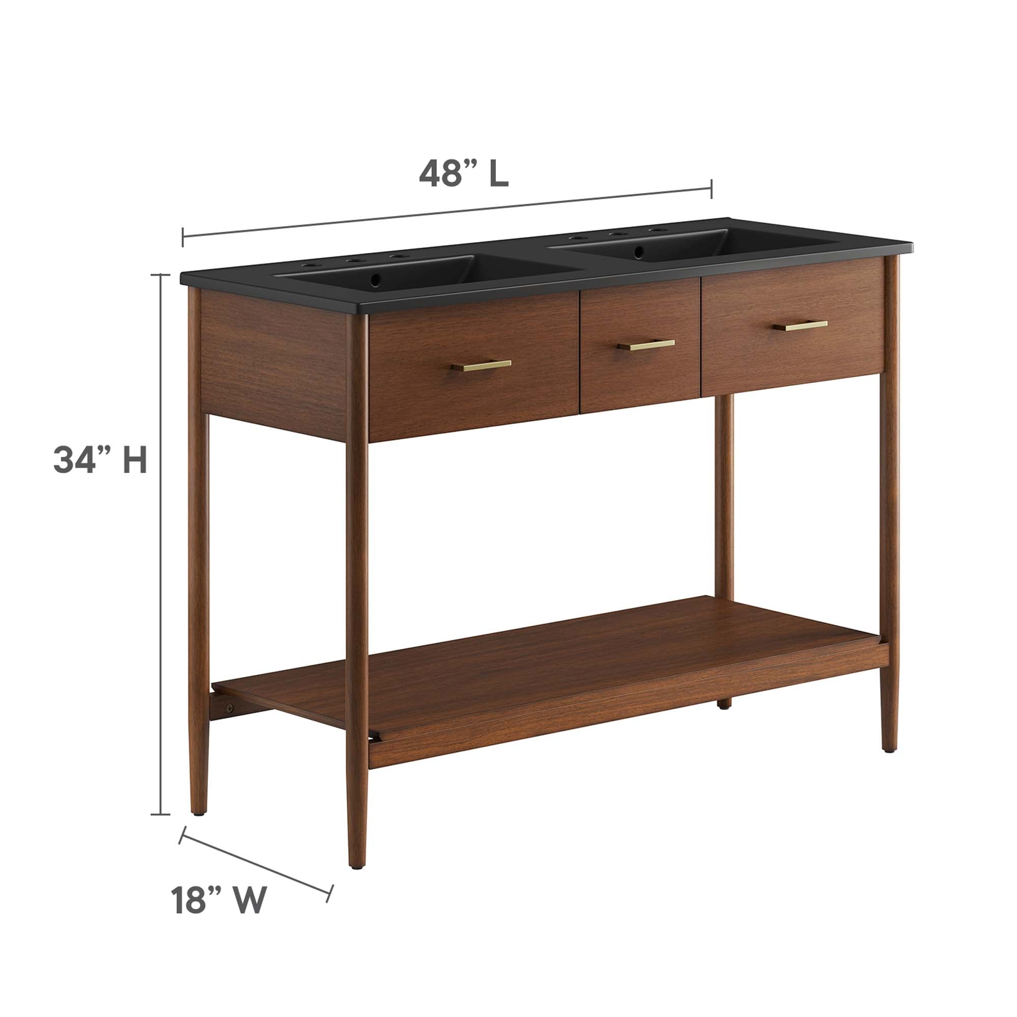 Zaire 48" Double Sink Bathroom Vanity by Modway