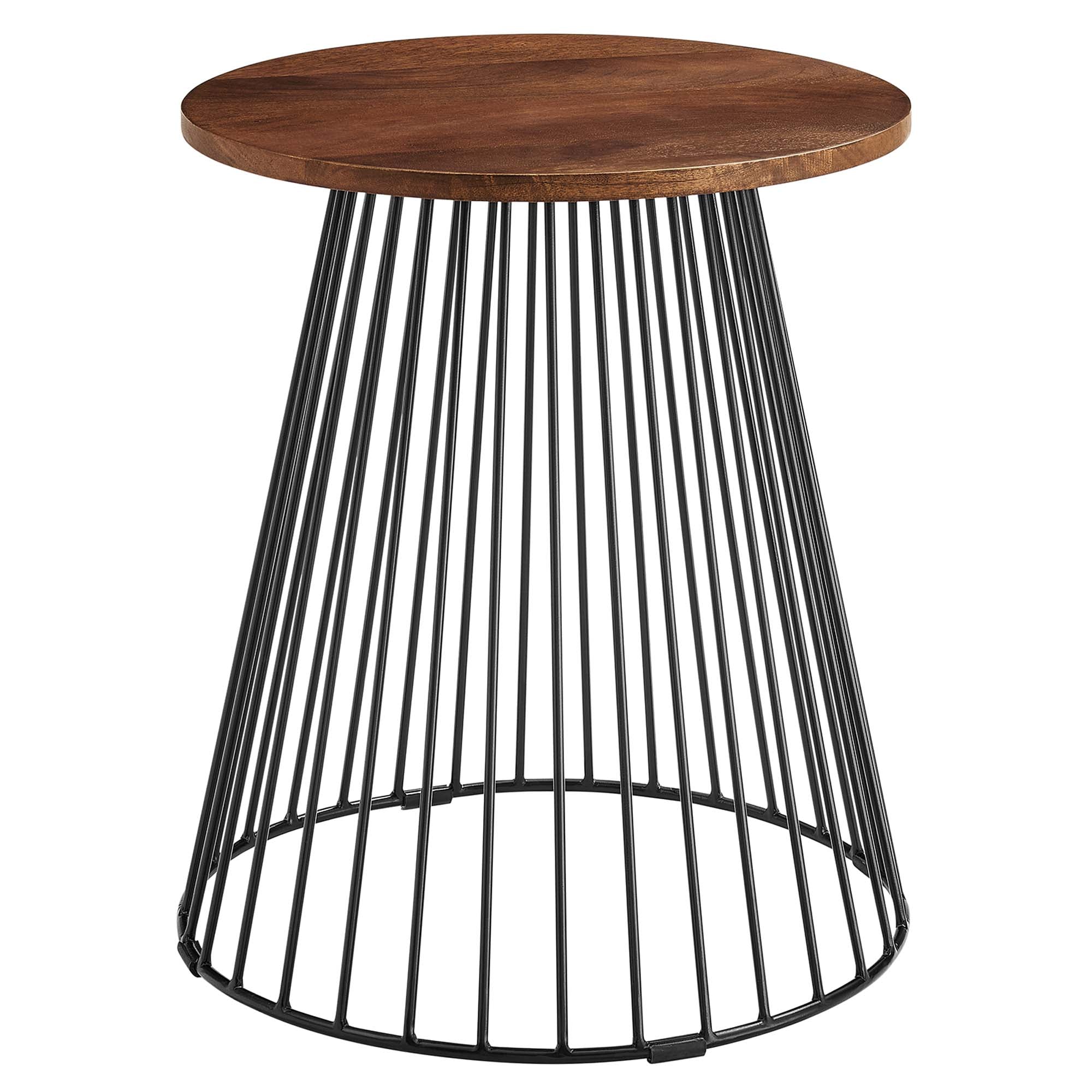 Valeo Round Wood and Metal Side Table by Modway