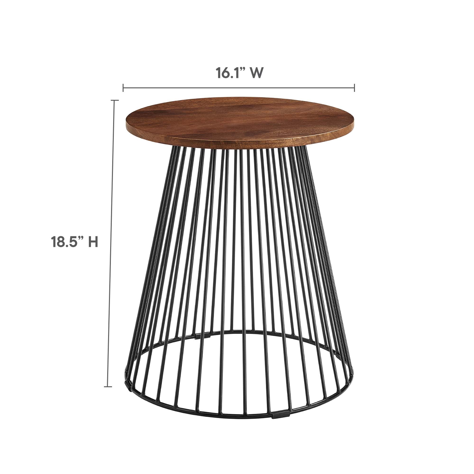 Valeo Round Wood and Metal Side Table by Modway