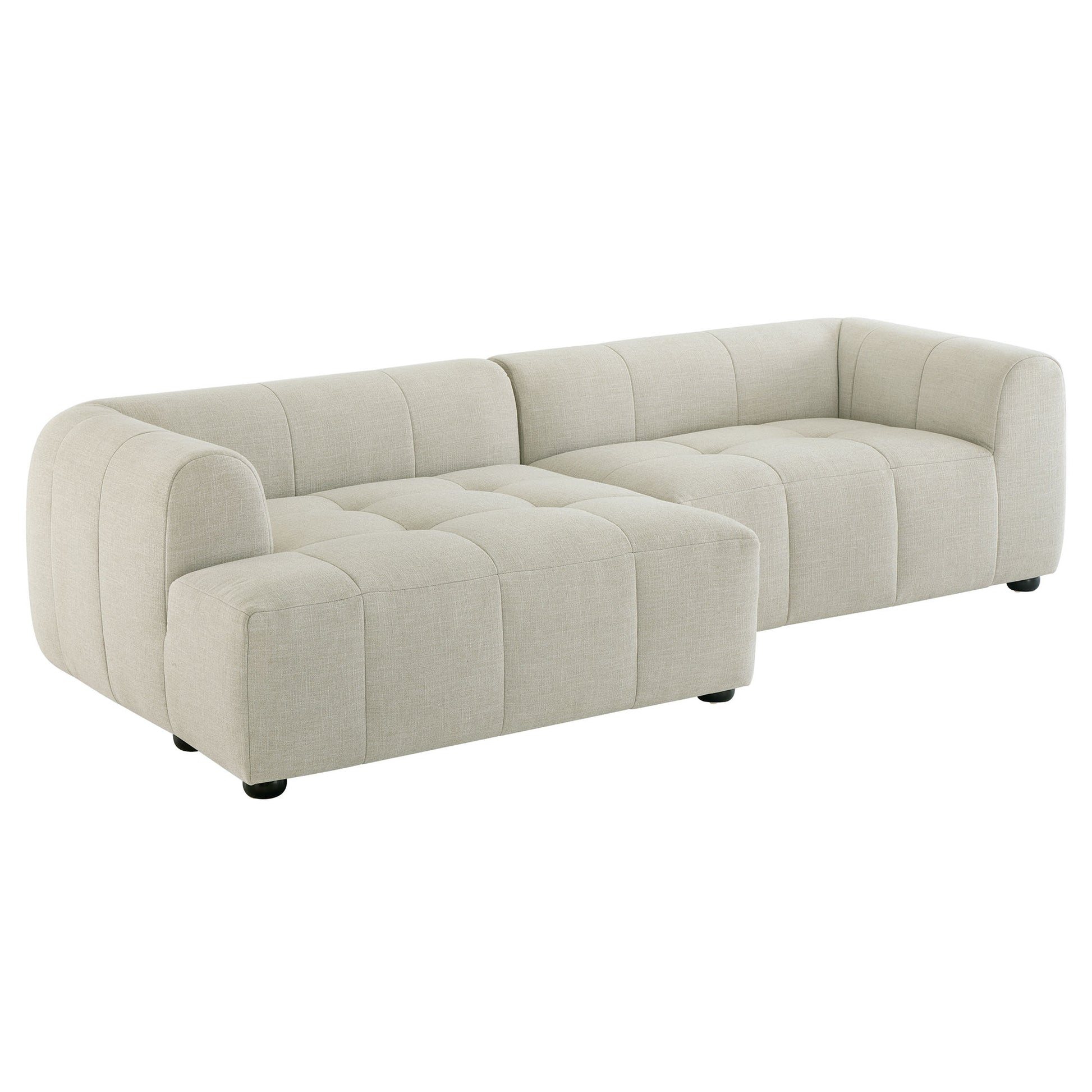 Liana Left-Facing Upholstered Fabric Modular Sofa with Chaise by Modway - Best Buy Furniture