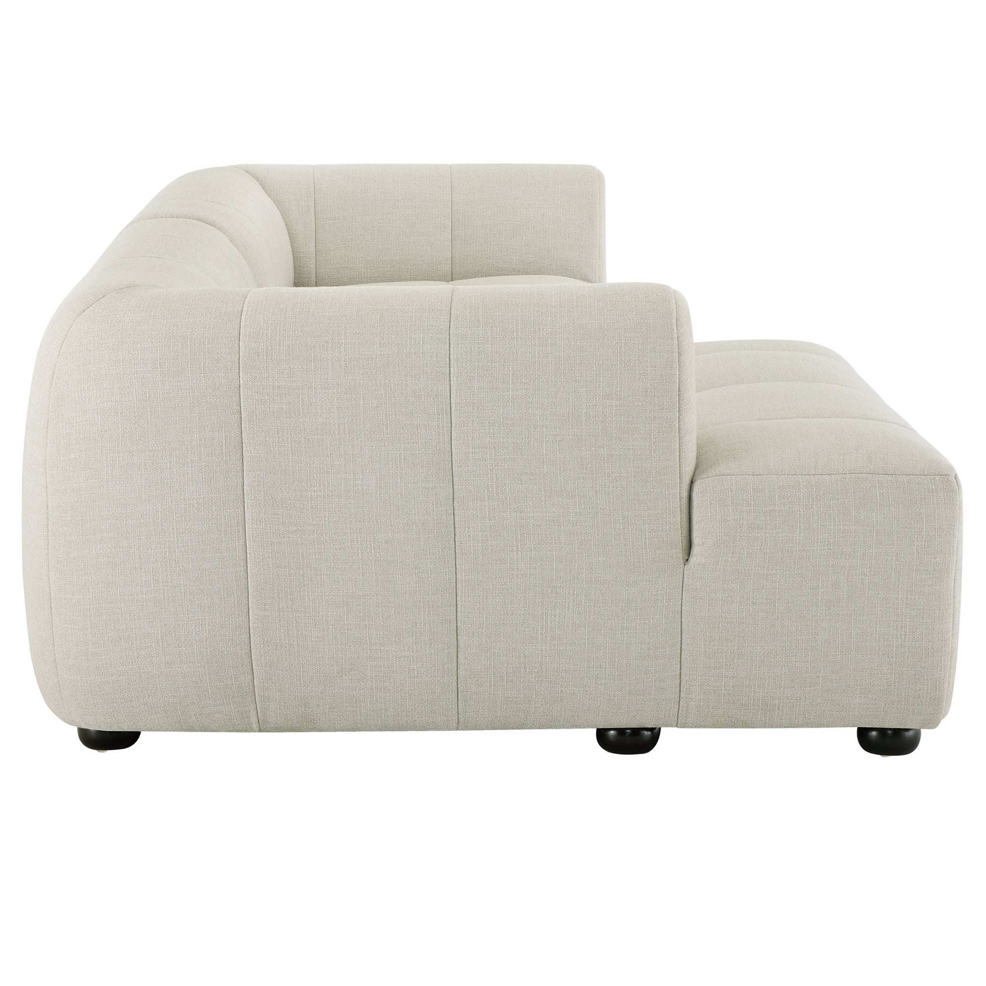 Liana Left-Facing Upholstered Fabric Modular Sofa with Chaise in Linen