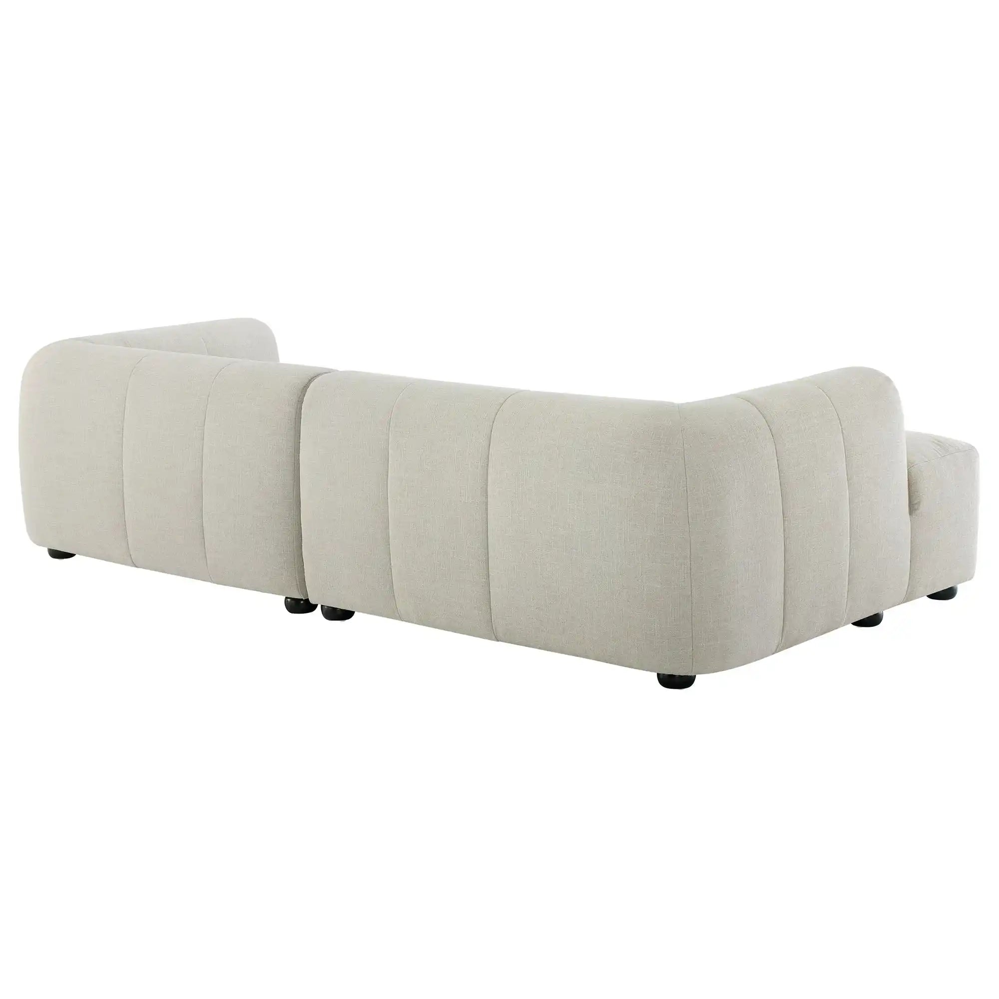 Liana Left-Facing Upholstered Fabric Modular Sofa with Chaise in Linen