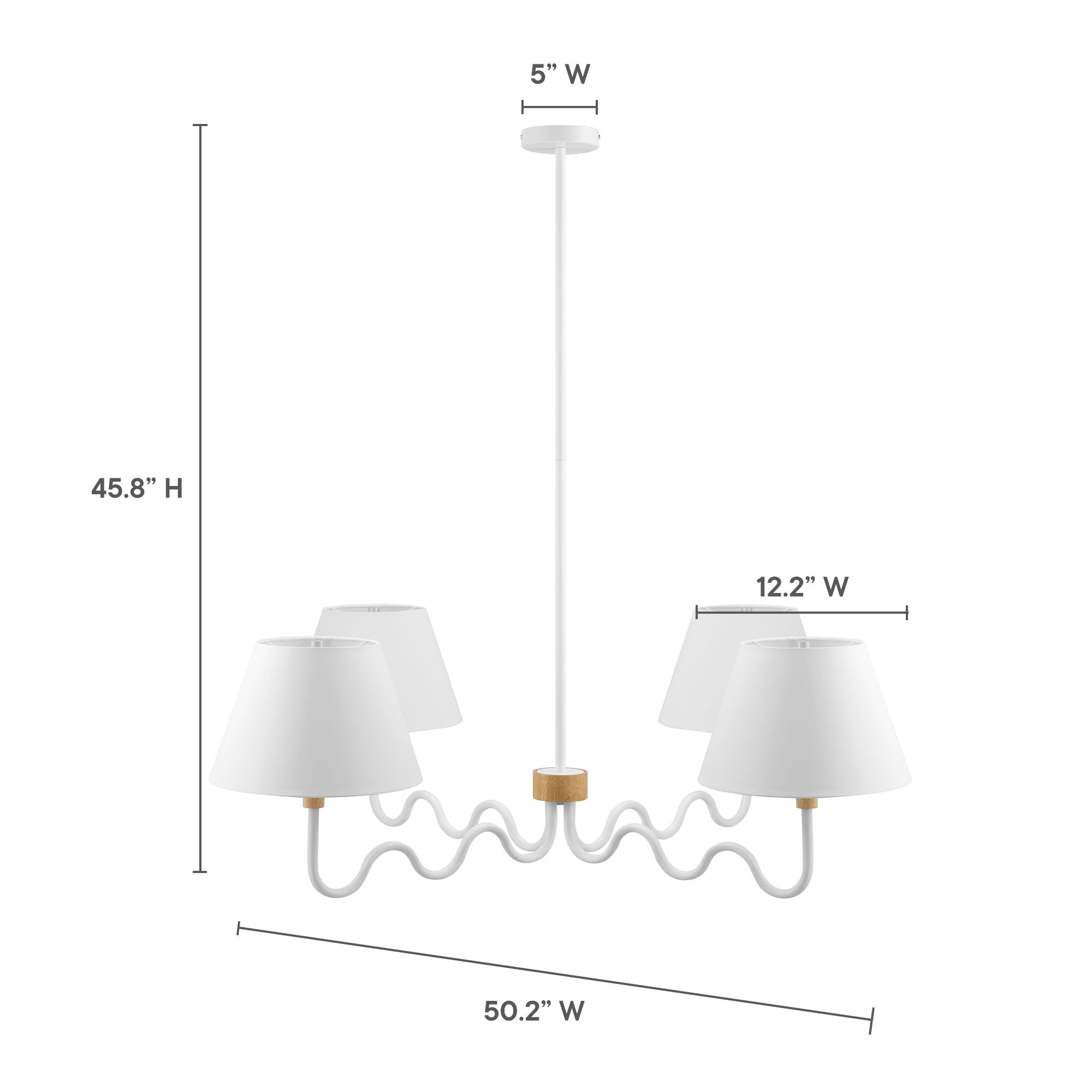 Sunlit Squiggle 4-Arm Pendant Light by Modway