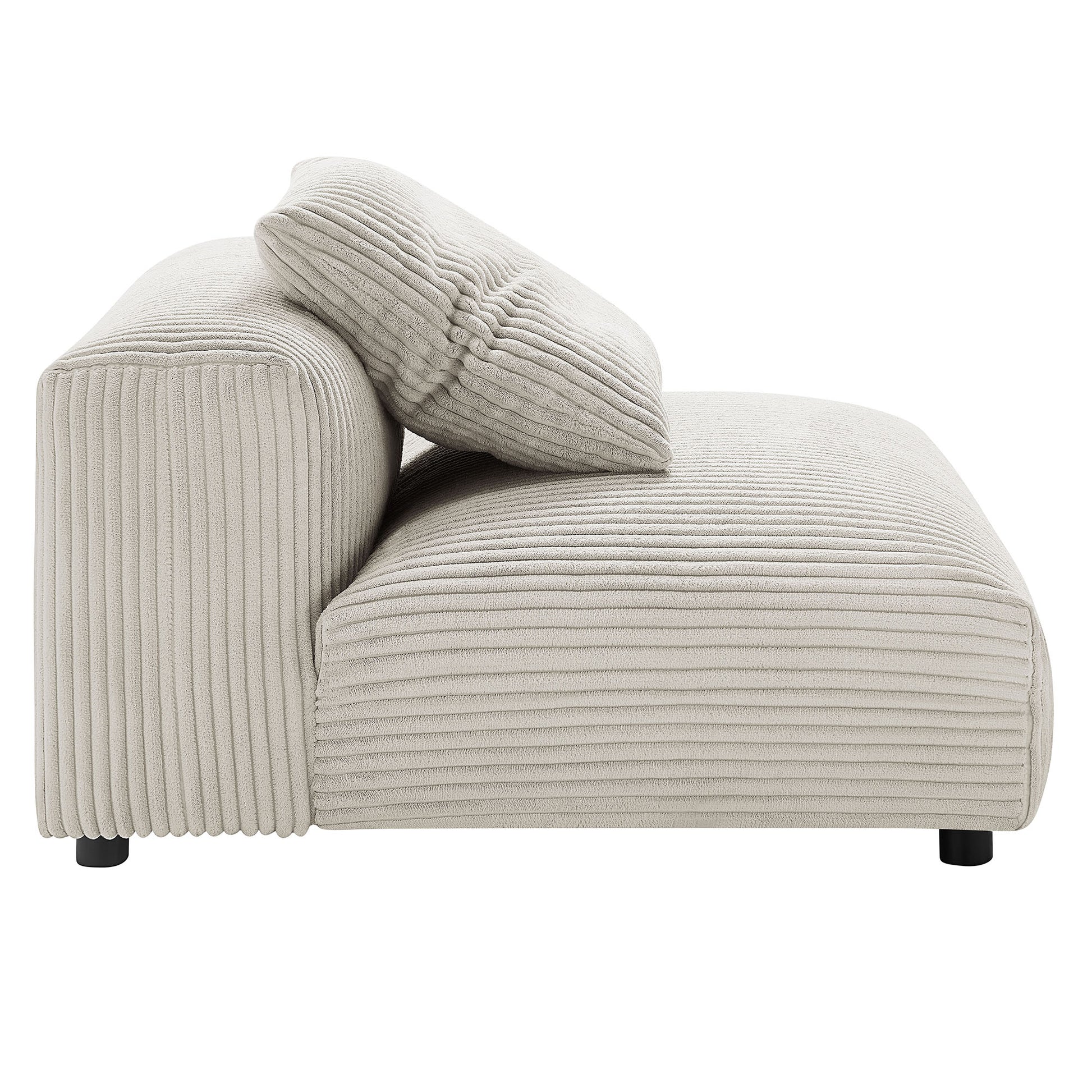 Solace Modular Corduroy Upholstered Armless Chair and Ottoman Set by Modway - Best Buy Furniture