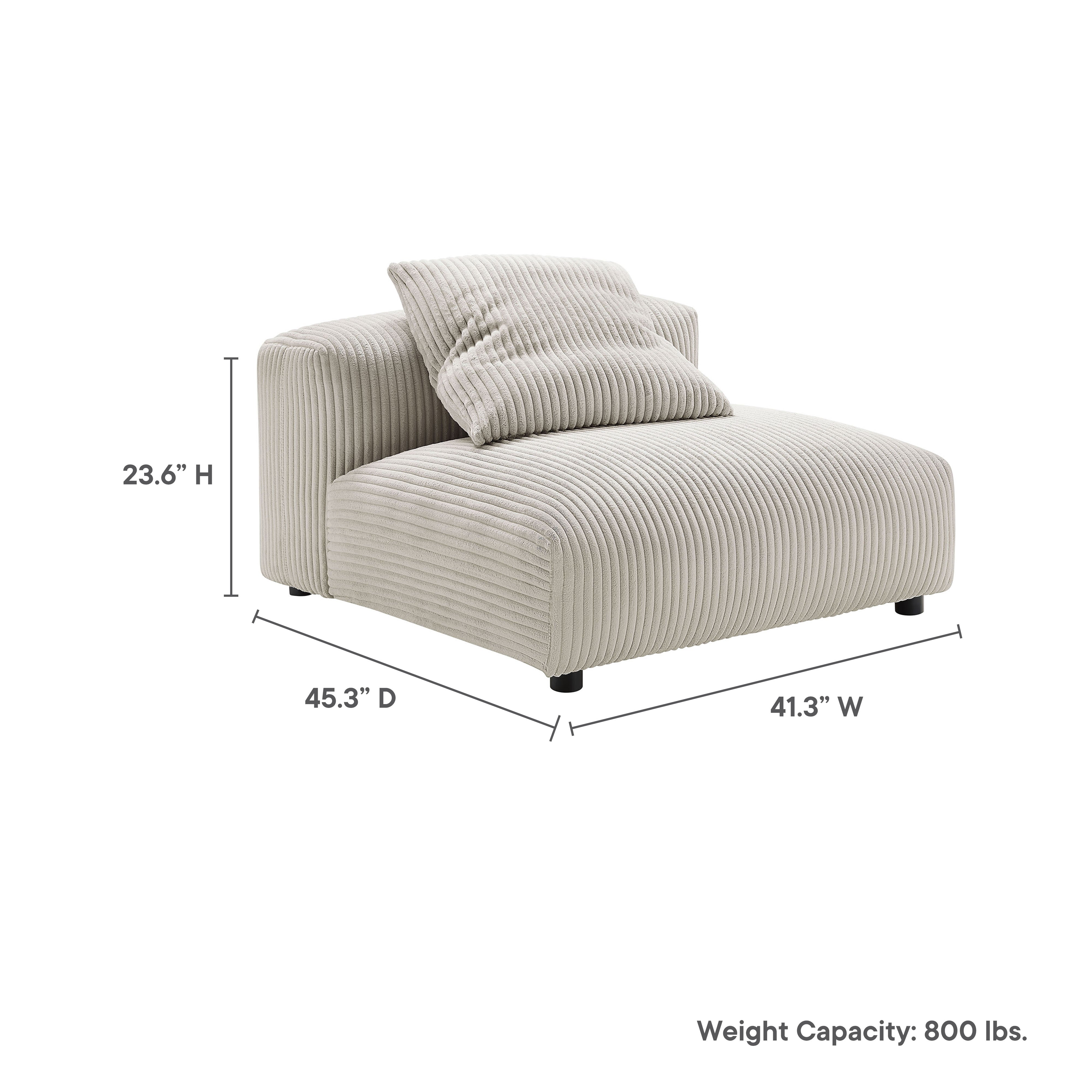 Solace Modular Corduroy Upholstered Armless Chair by Modway