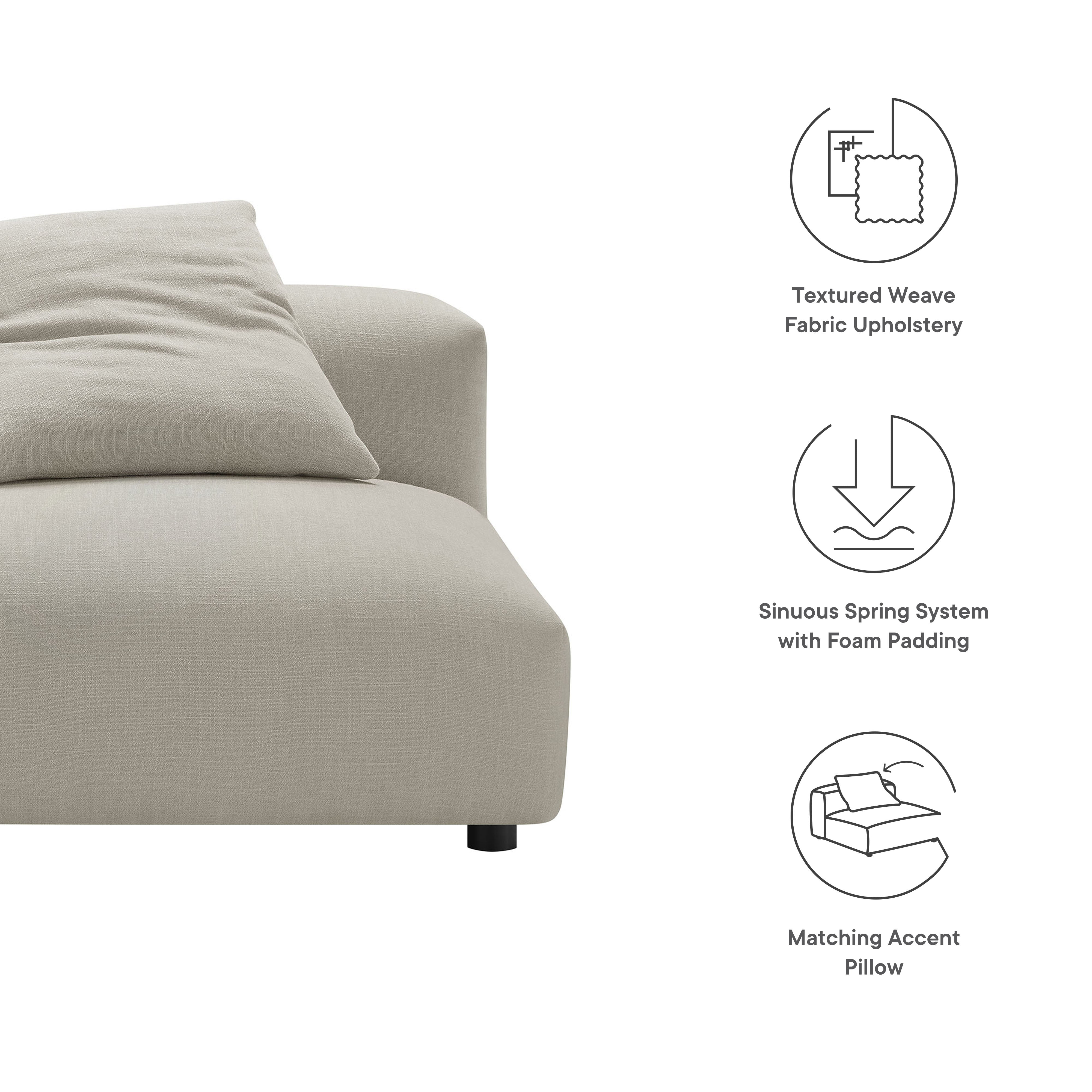 Solace Modular Upholstered Fabric Armless Chair by Modway