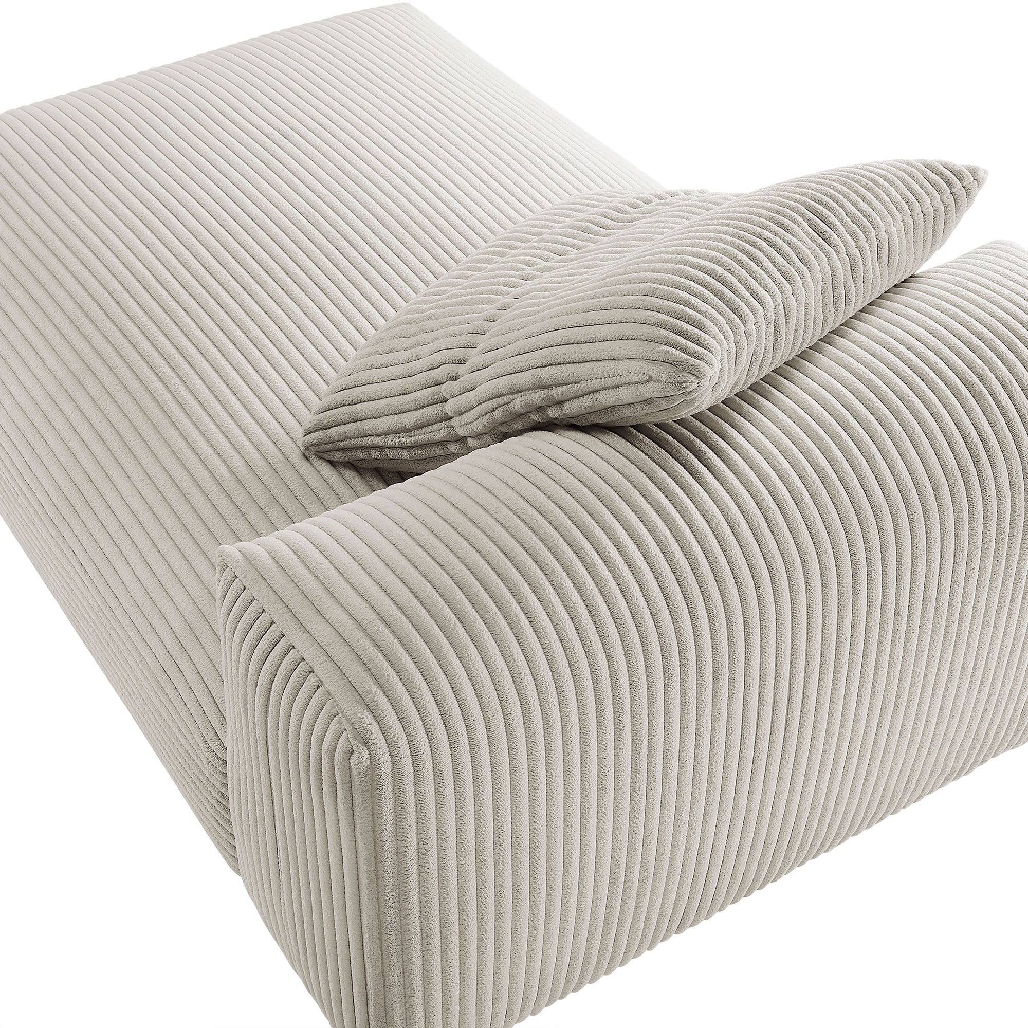Solace Modular Corduroy Upholstered Armless Chaise Lounge by Modway