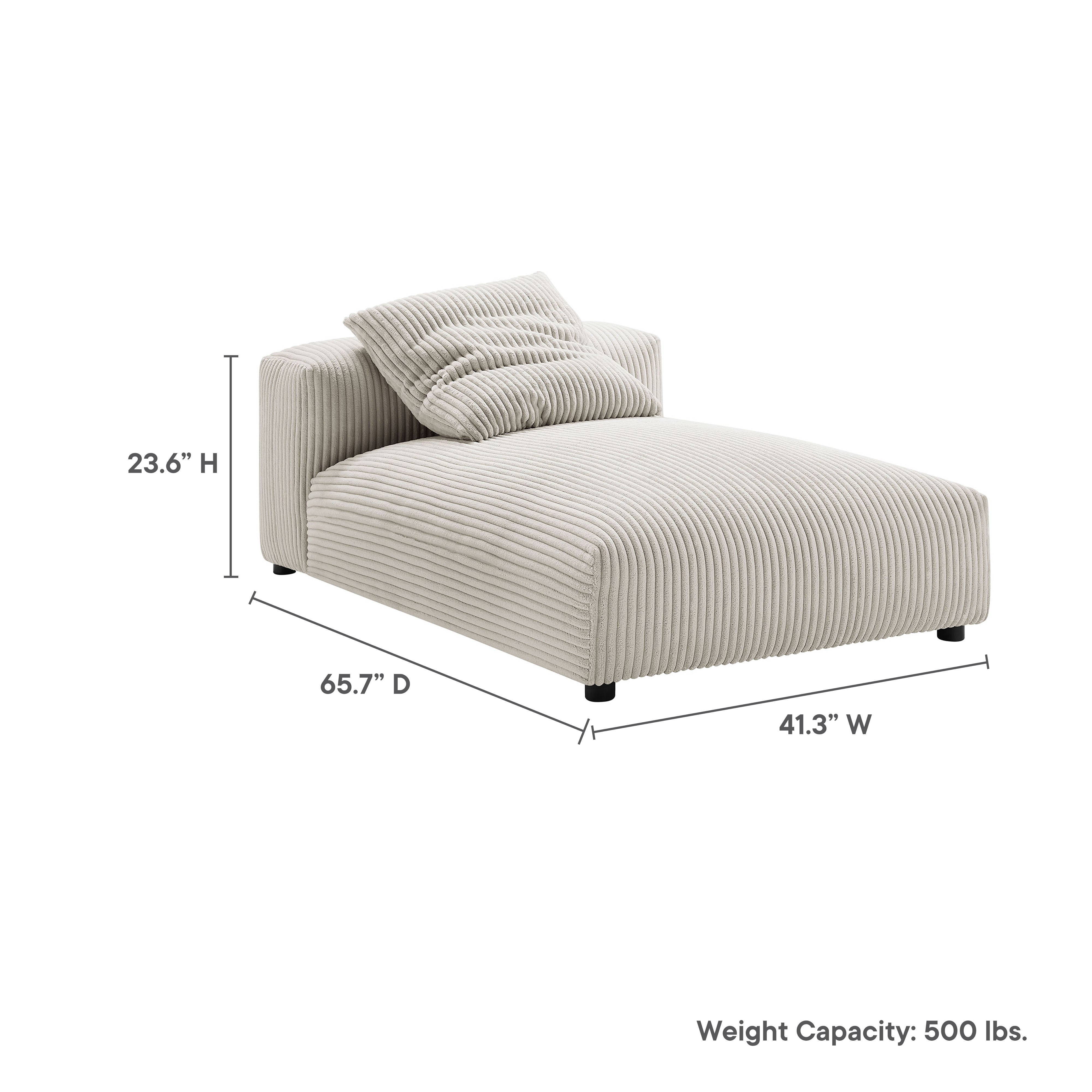 Solace Modular Corduroy Upholstered Armless Chaise Lounge by Modway