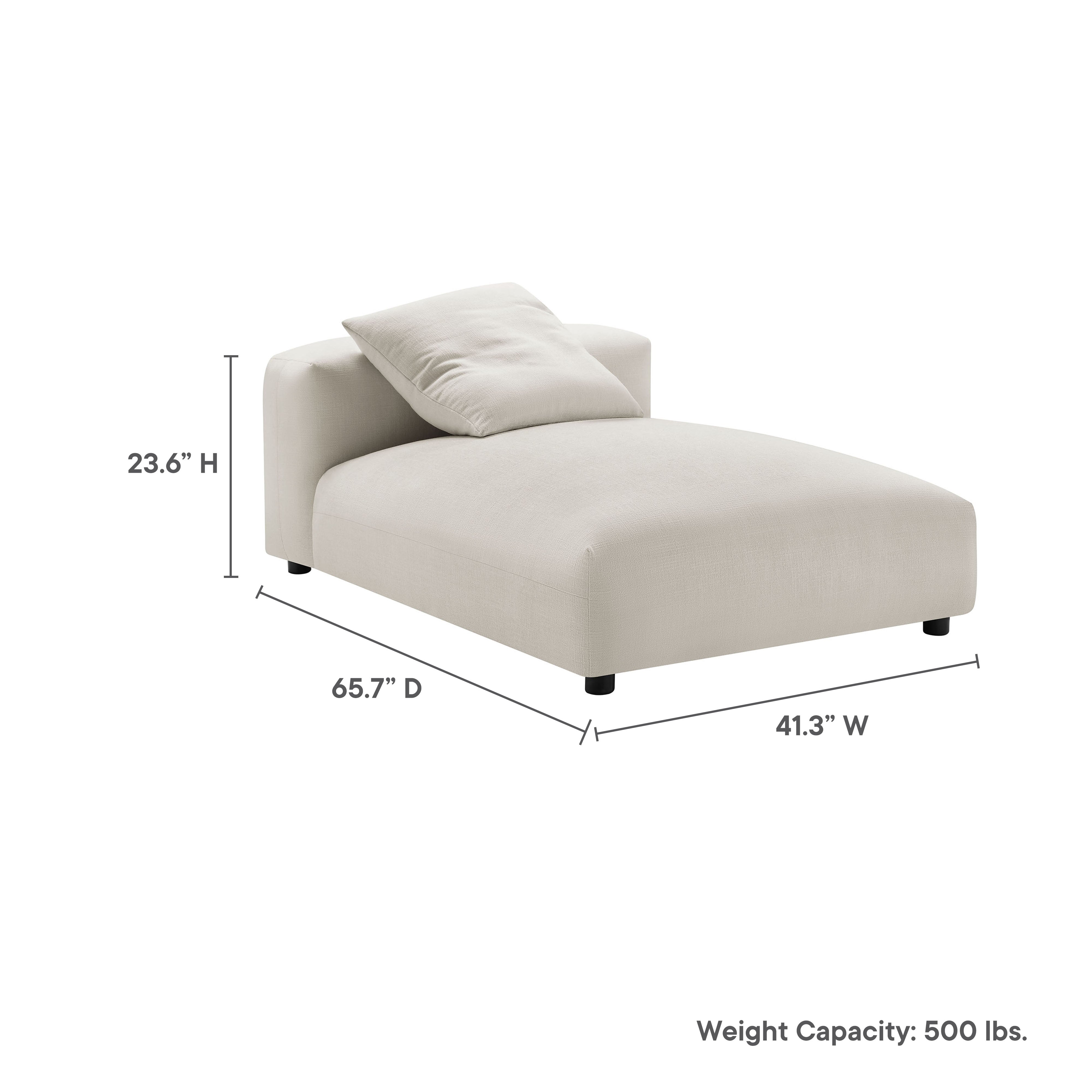 Solace Modular Upholstered Fabric Armless Chaise Lounge by Modway