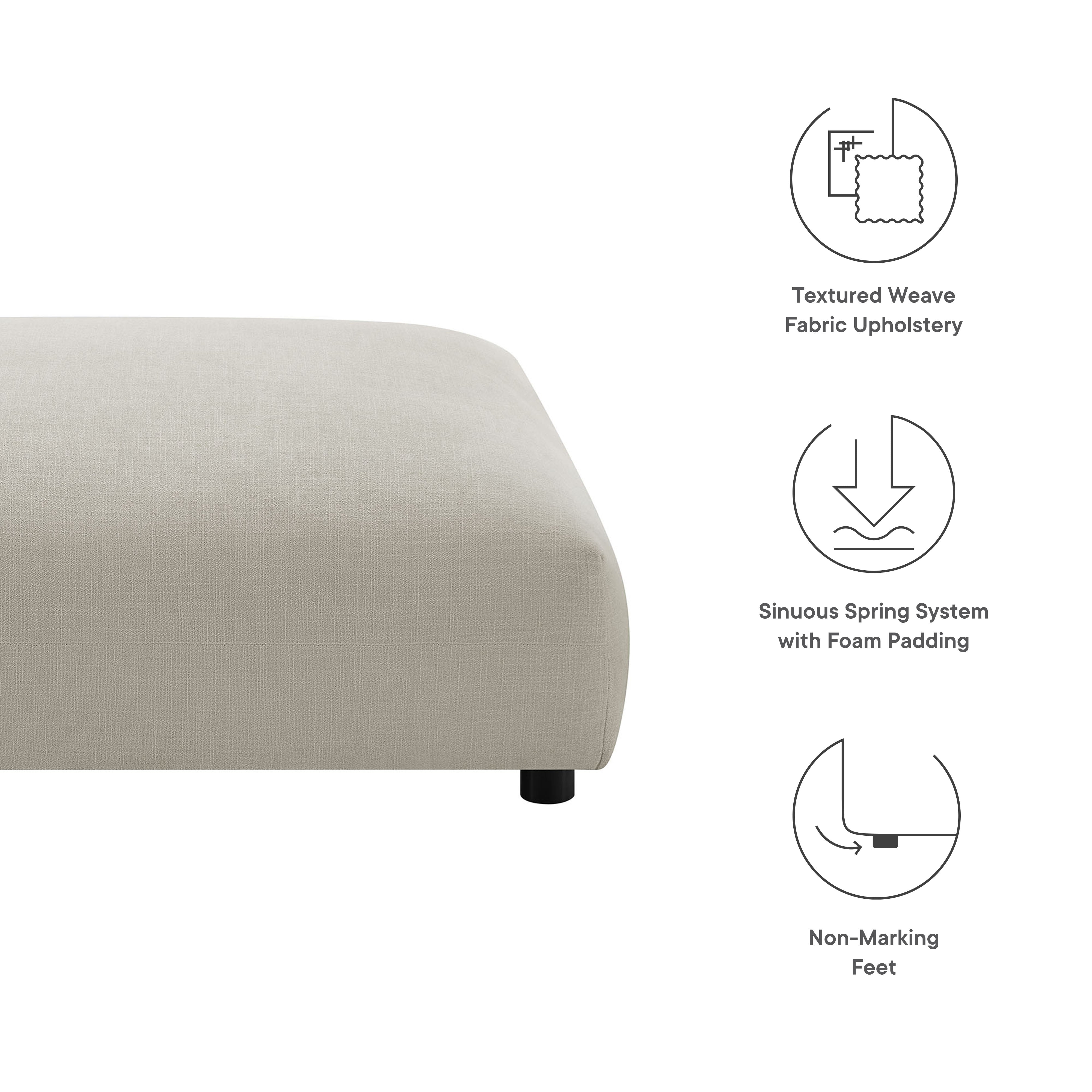 Solace Modular Upholstered Fabric Ottoman by Modway