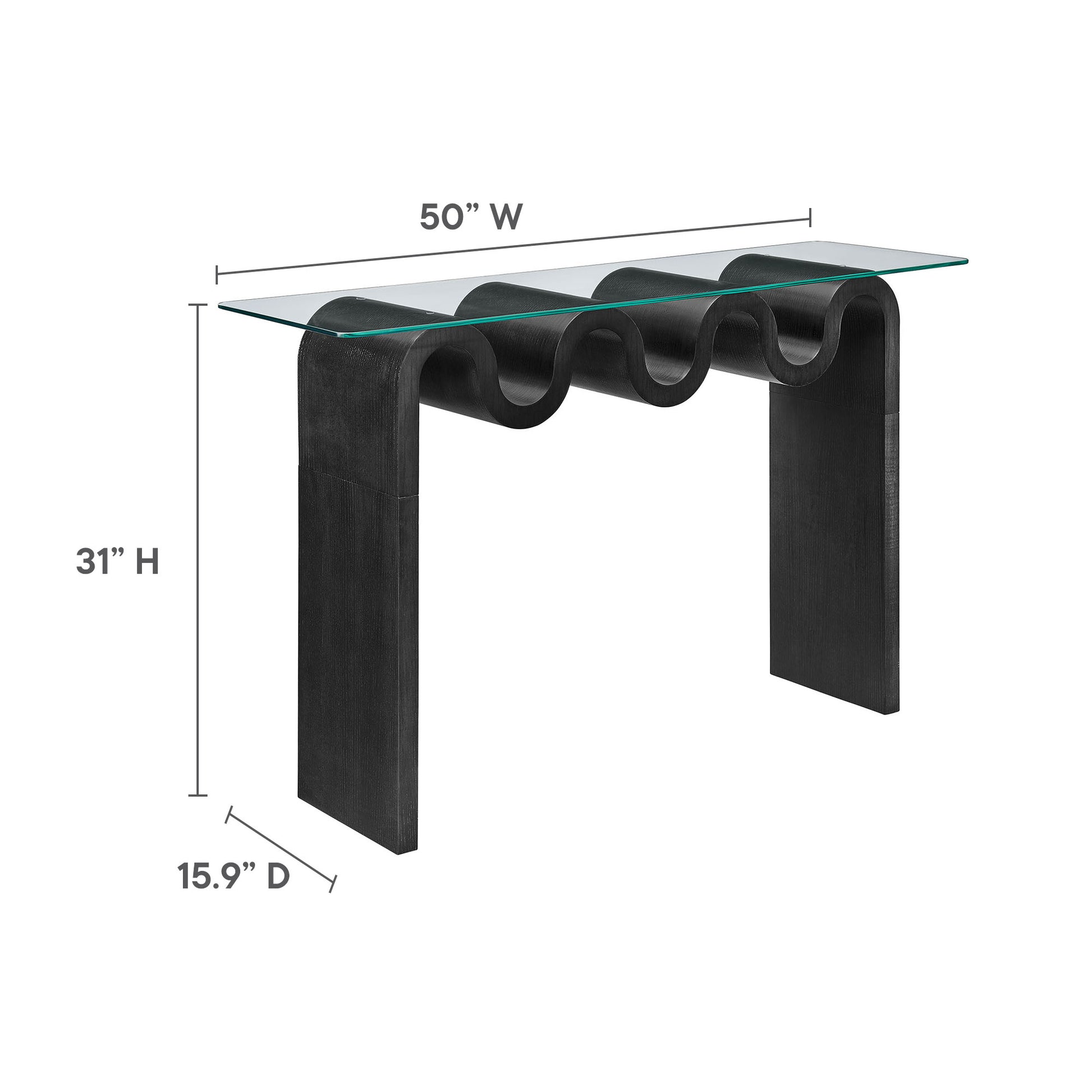 Ondine Glass Top 50" Console Table by Modway - Best Buy Furniture