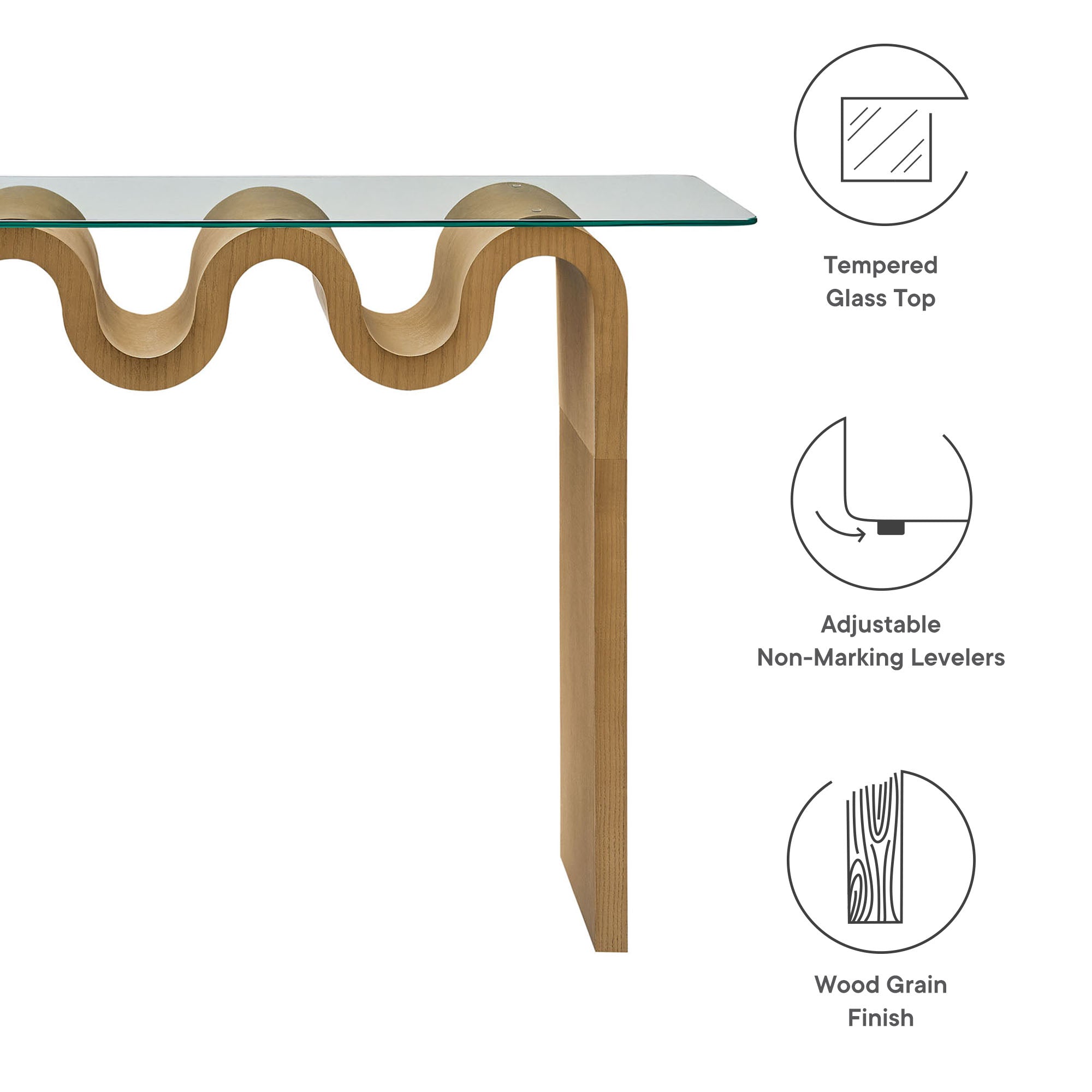 Ondine Glass Top 50" Console Table by Modway - Best Buy Furniture