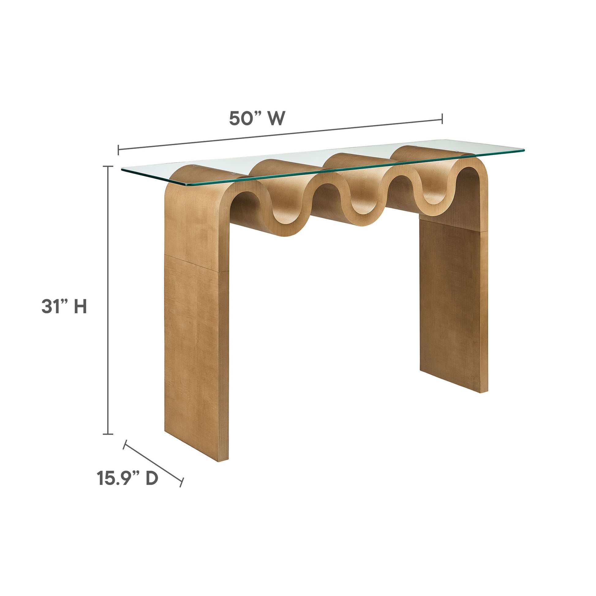 Ondine Glass Top 50" Console Table by Modway - Best Buy Furniture