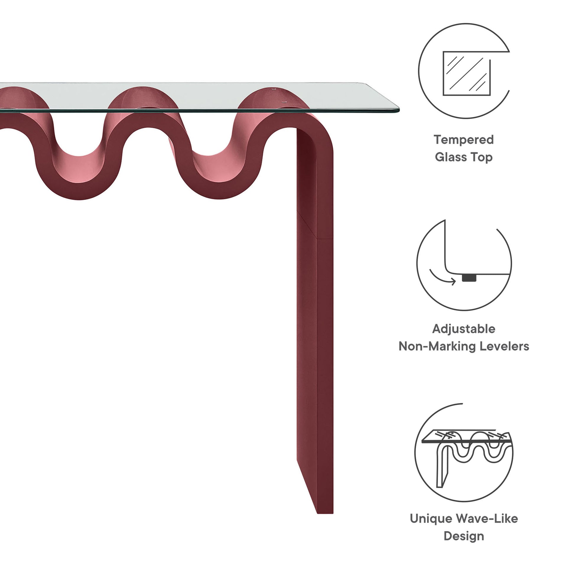 Ondine Glass Top 50" Console Table by Modway - Best Buy Furniture