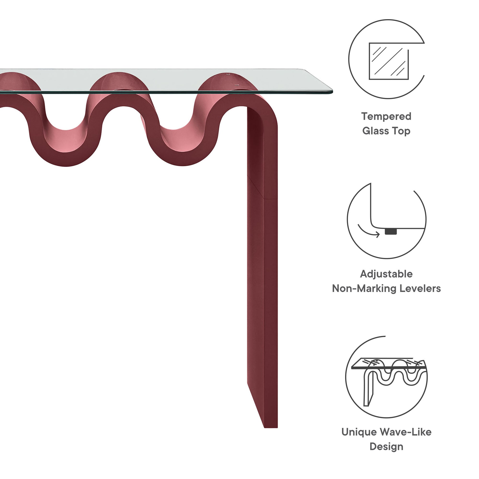 Ondine Glass Top 50" Console Table by Modway - Best Buy Furniture