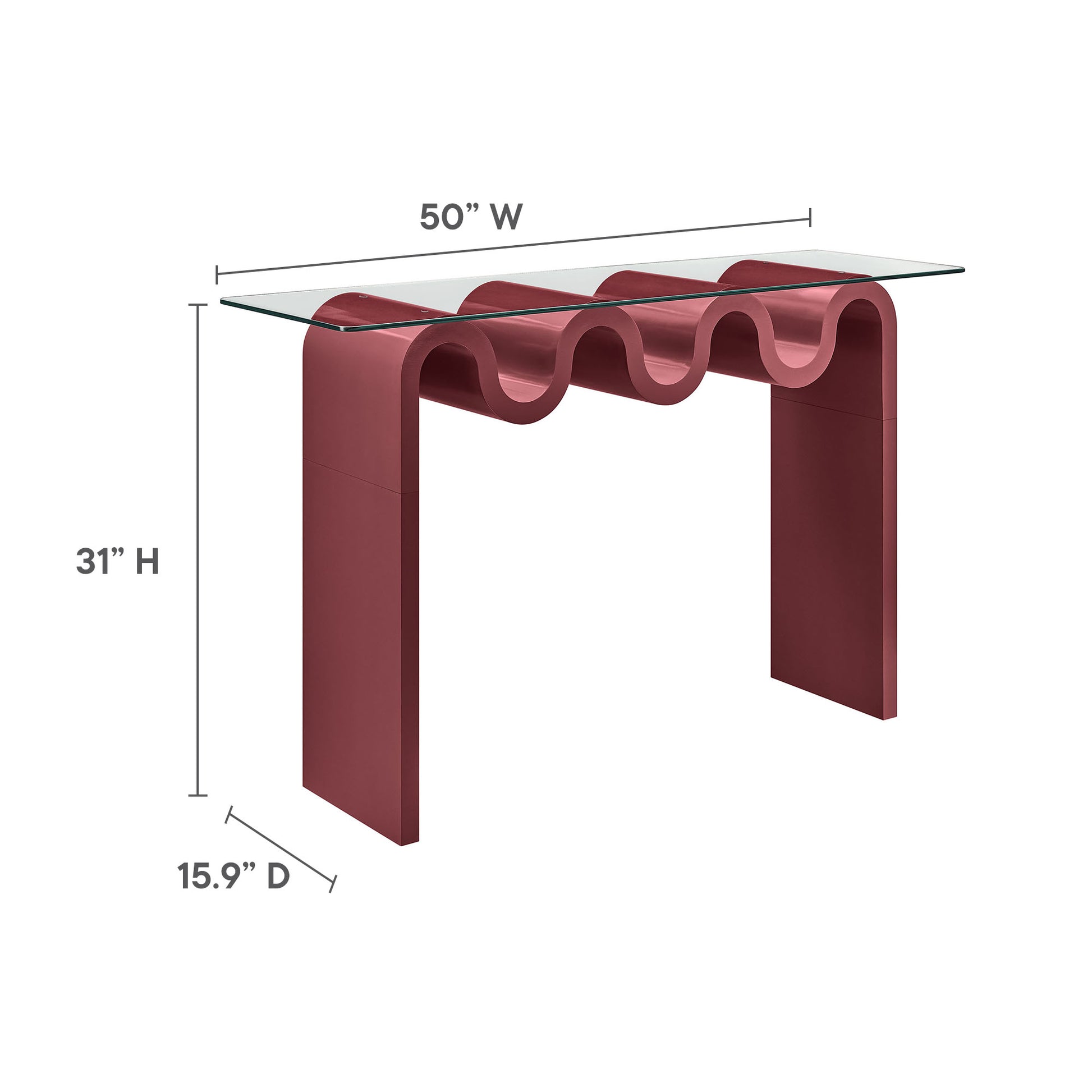 Ondine Glass Top 50" Console Table by Modway - Best Buy Furniture