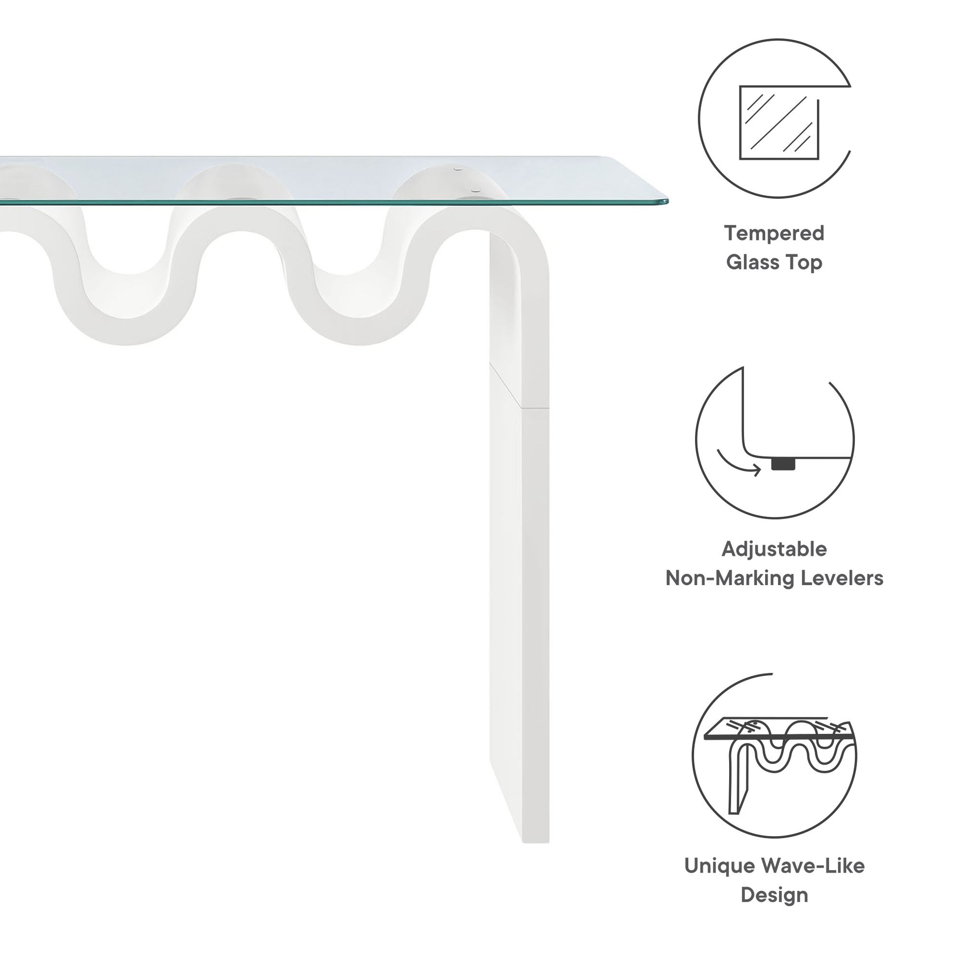 Ondine Glass Top 50" Console Table by Modway - Best Buy Furniture