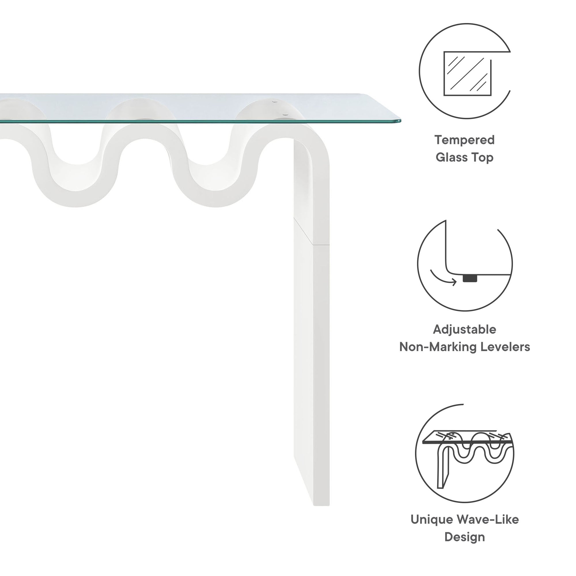 Ondine Glass Top 50" Console Table by Modway - Best Buy Furniture