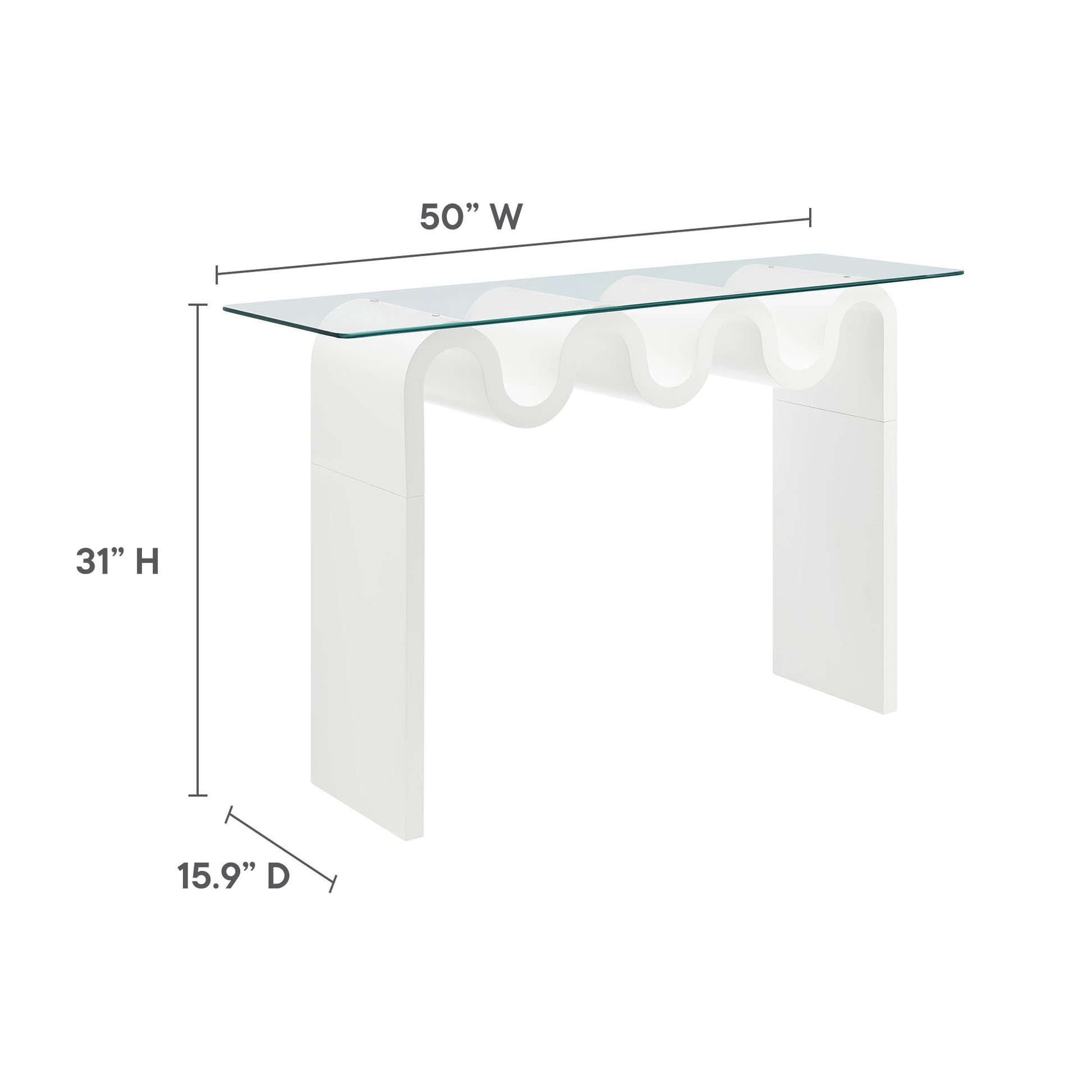 Ondine Glass Top 50" Console Table by Modway - Best Buy Furniture
