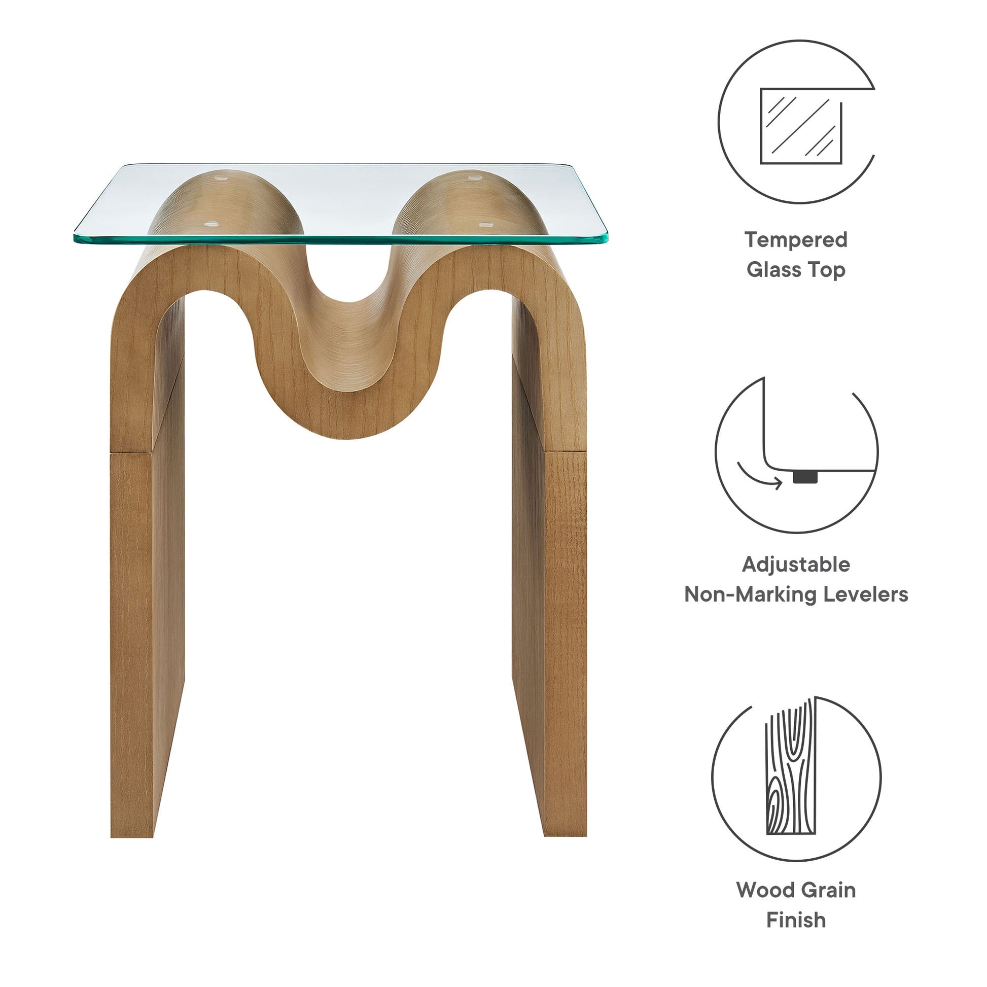 Ondine Glass Top Side Table by Modway - Best Buy Furniture