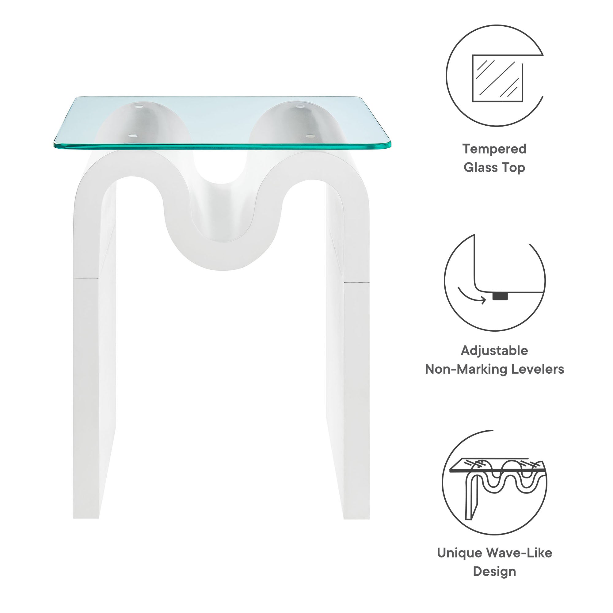Ondine Glass Top Side Table by Modway - Best Buy Furniture