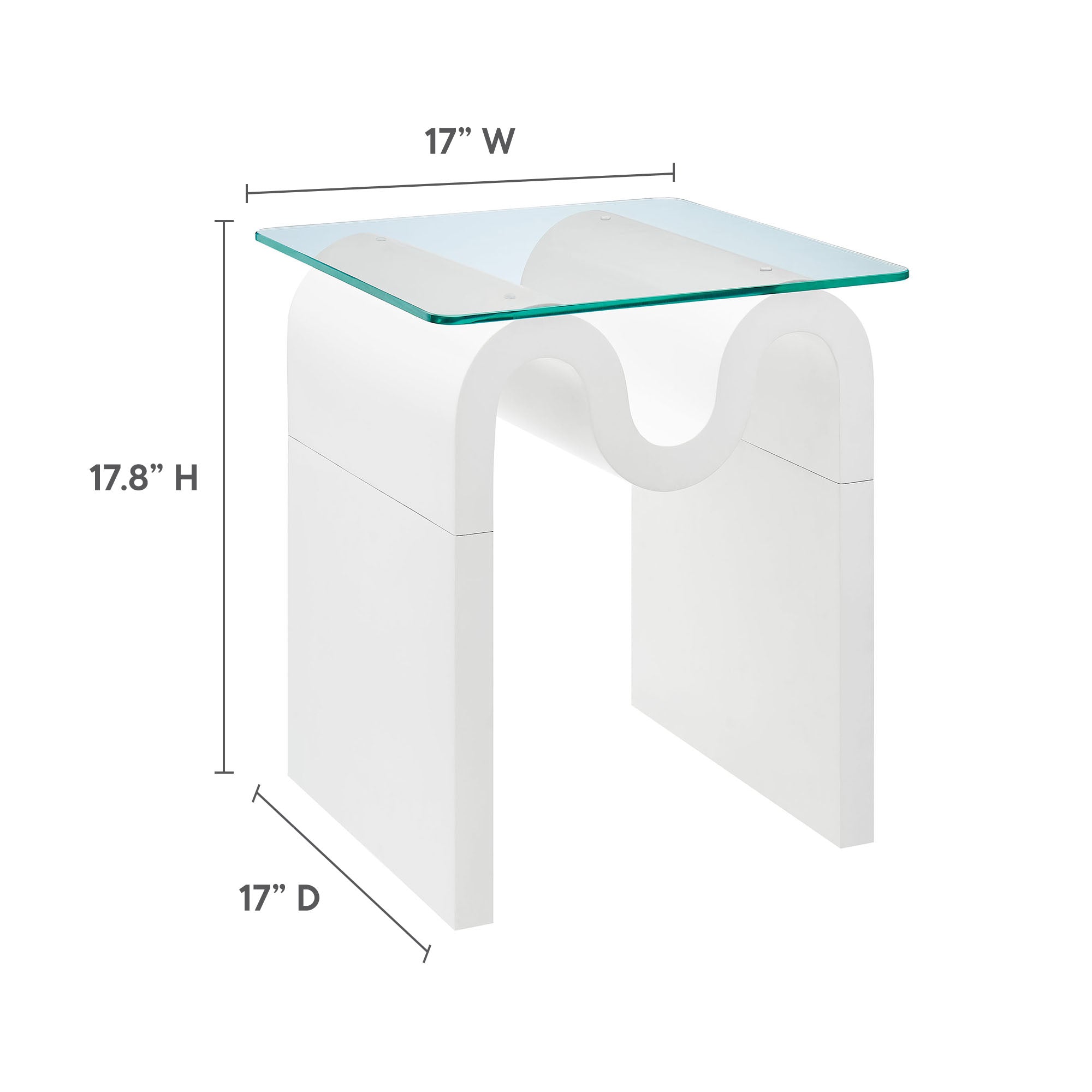 Ondine Glass Top Side Table by Modway - Best Buy Furniture