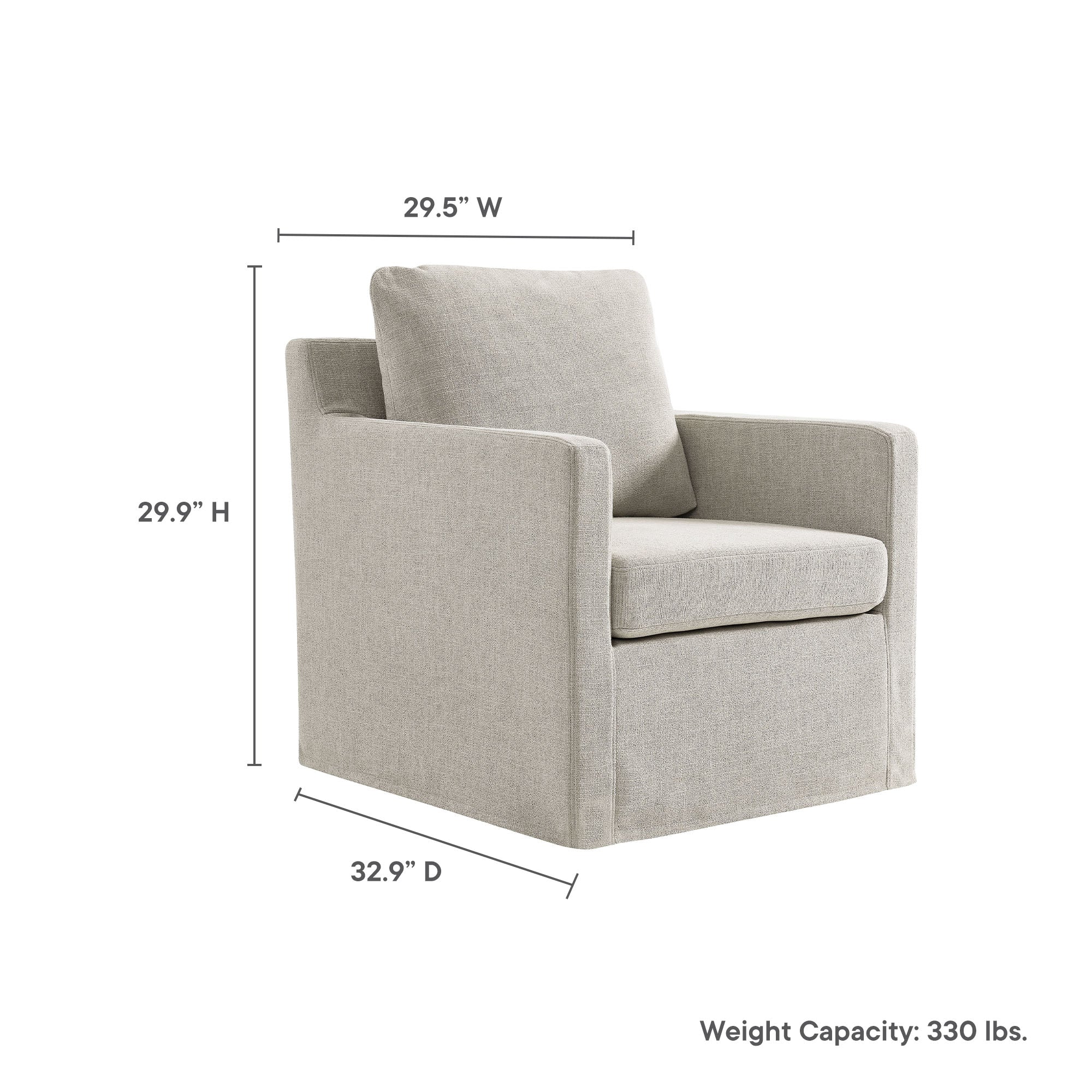 Serene Fabric Slipcovered Swivel Armchair by Modway