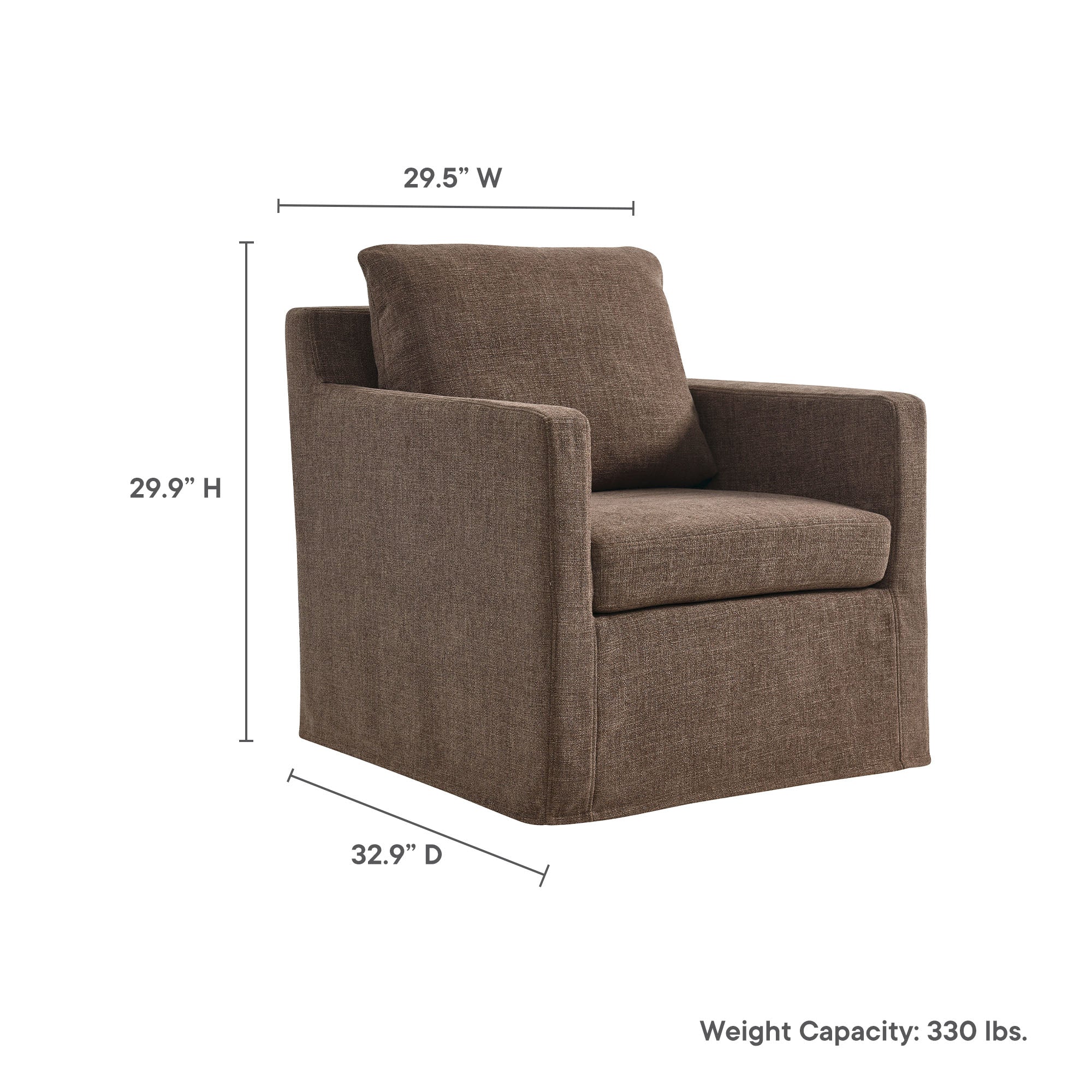 Serene Fabric Slipcovered Swivel Armchair by Modway
