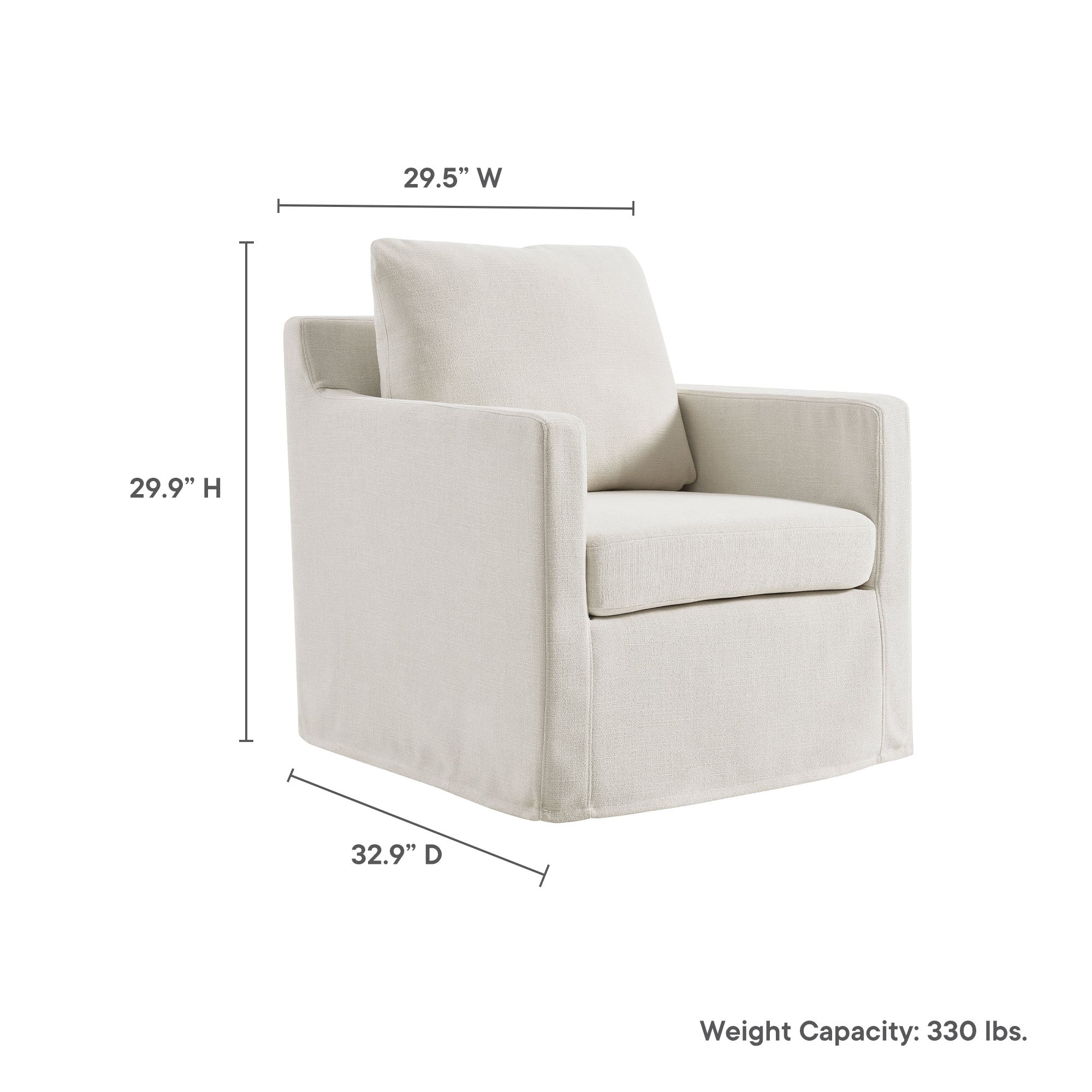 Serene Fabric Slipcovered Swivel Armchair by Modway
