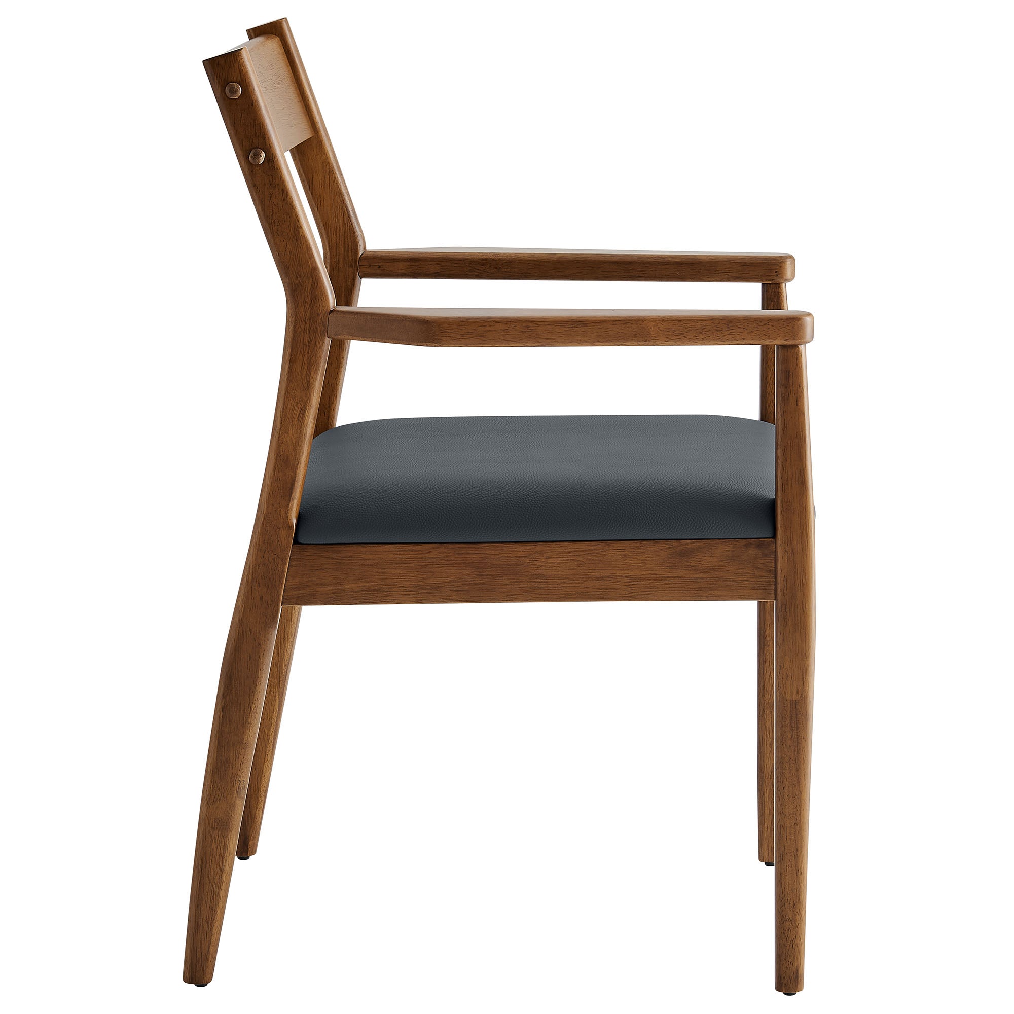 Solara Vegan Leather Wood Dining Armchairs Set of 2 by Modway