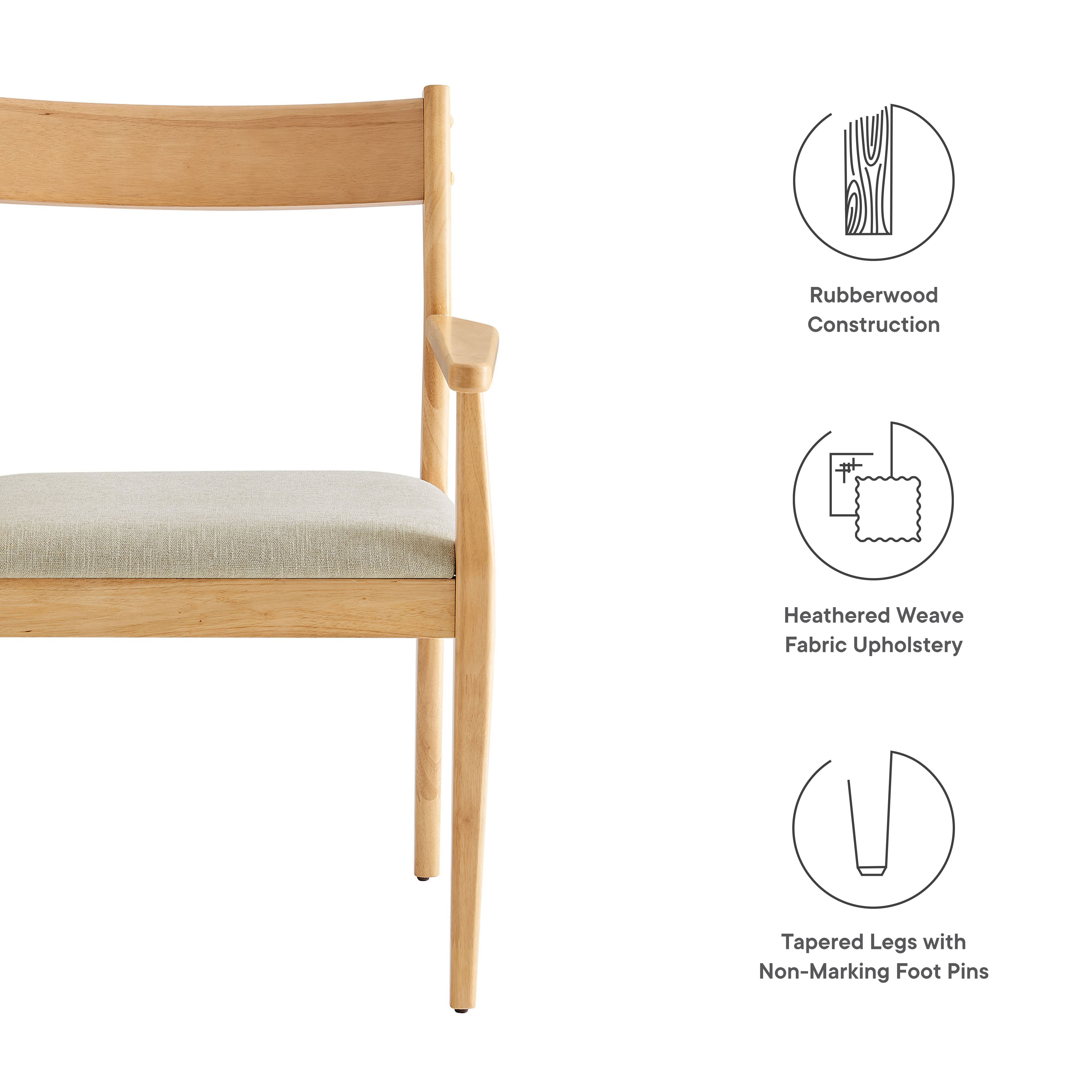 Solara Fabric Wood Dining Armchairs Set of 2 by Modway
