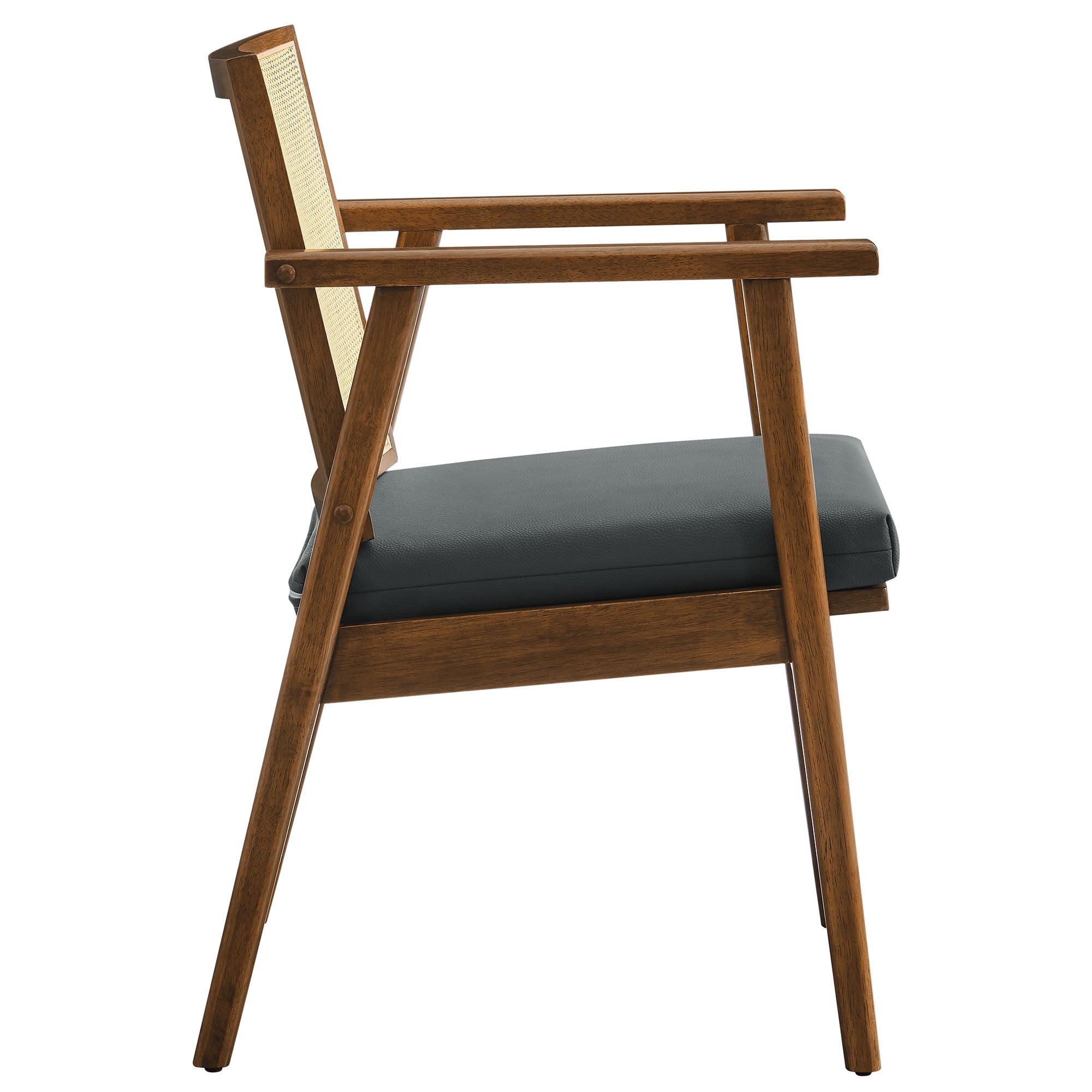 Thera Vegan Leather and Cane Accent Armchairs Set of 2 by Modway