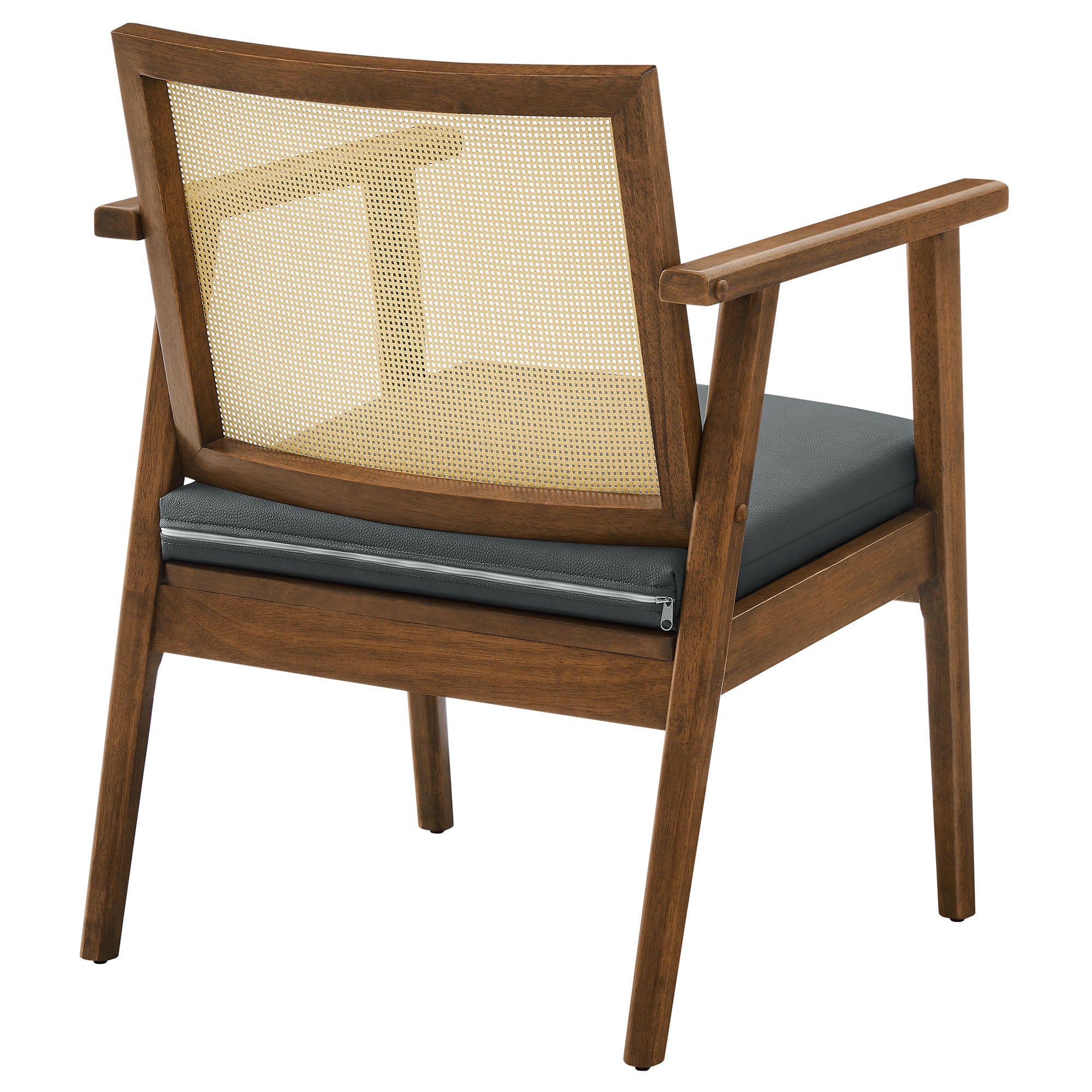Thera Vegan Leather and Cane Accent Armchairs Set of 2 by Modway