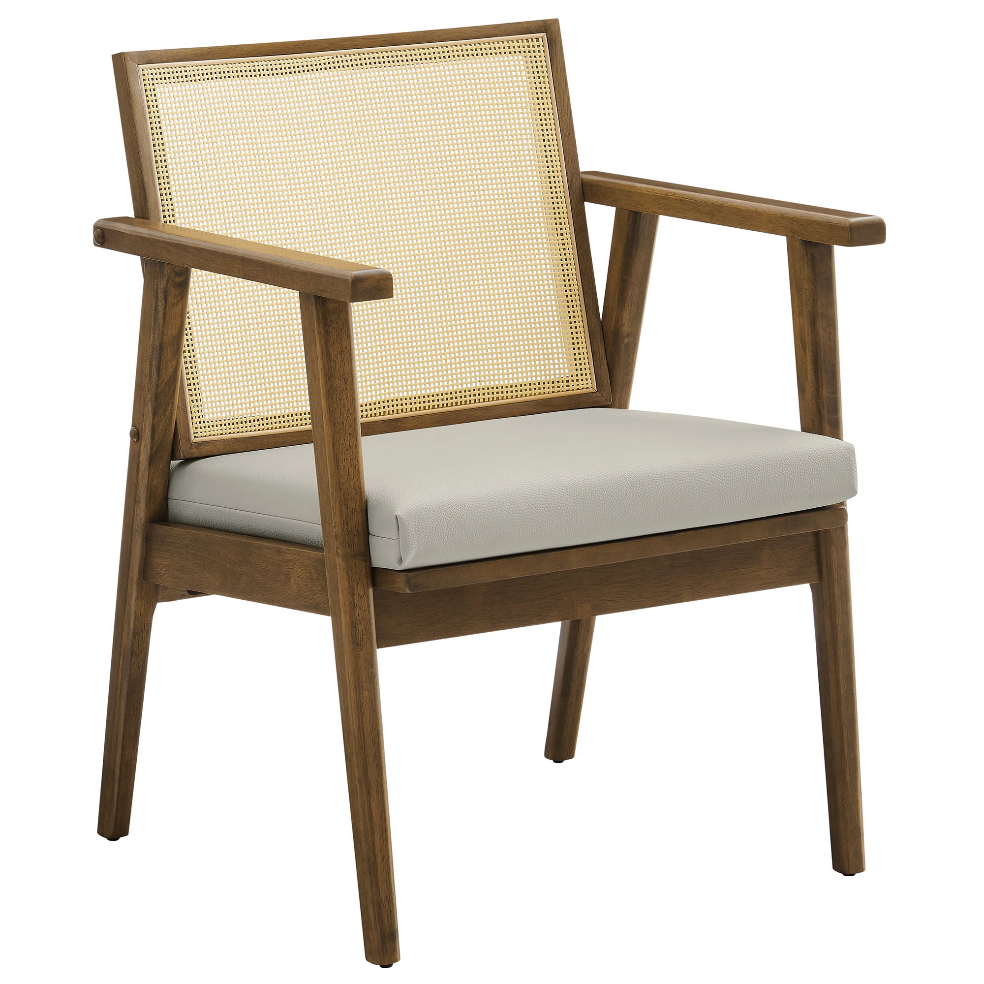 Thera Vegan Leather and Cane Accent Armchairs Set of 2 by Modway