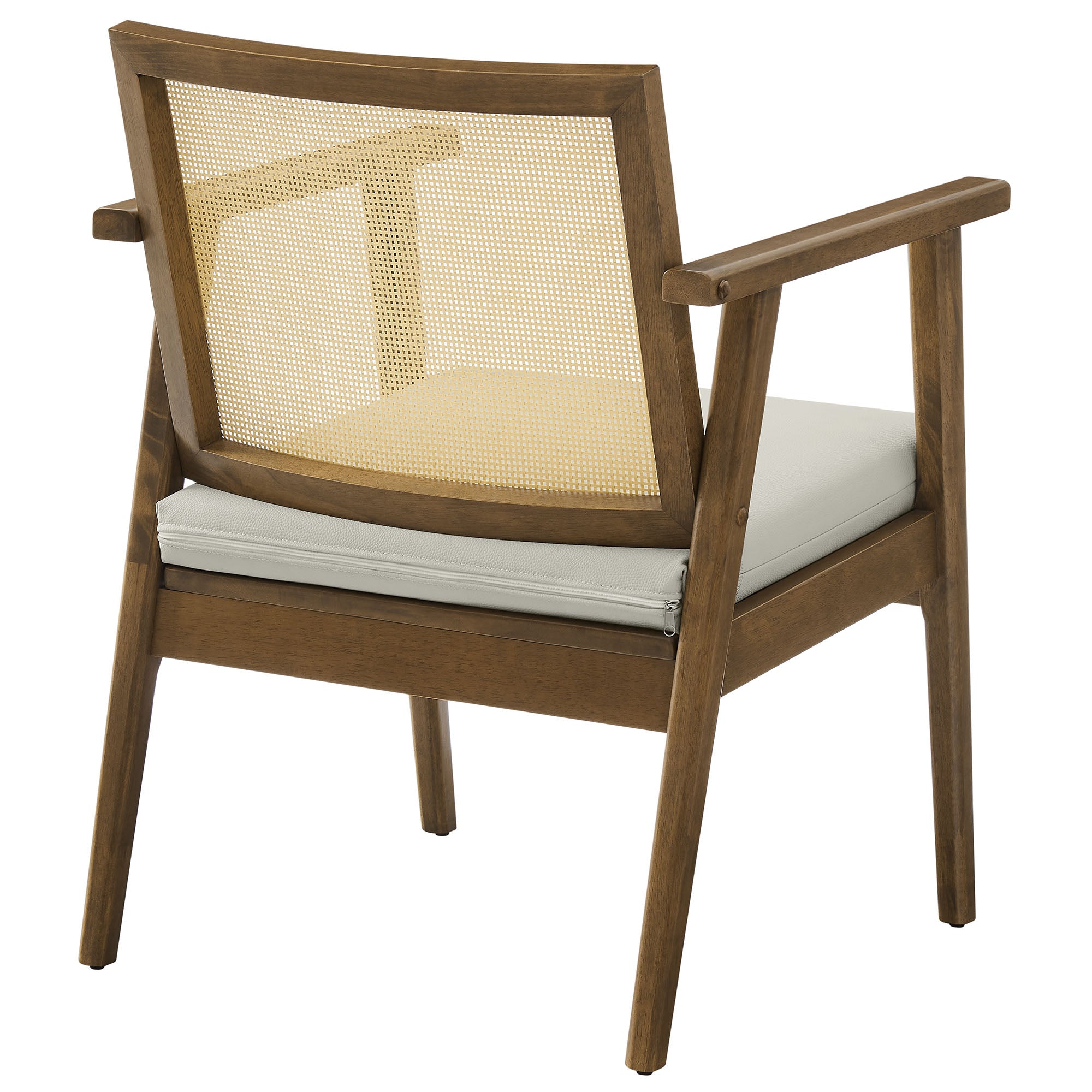 Thera Vegan Leather and Cane Accent Armchairs Set of 2 by Modway