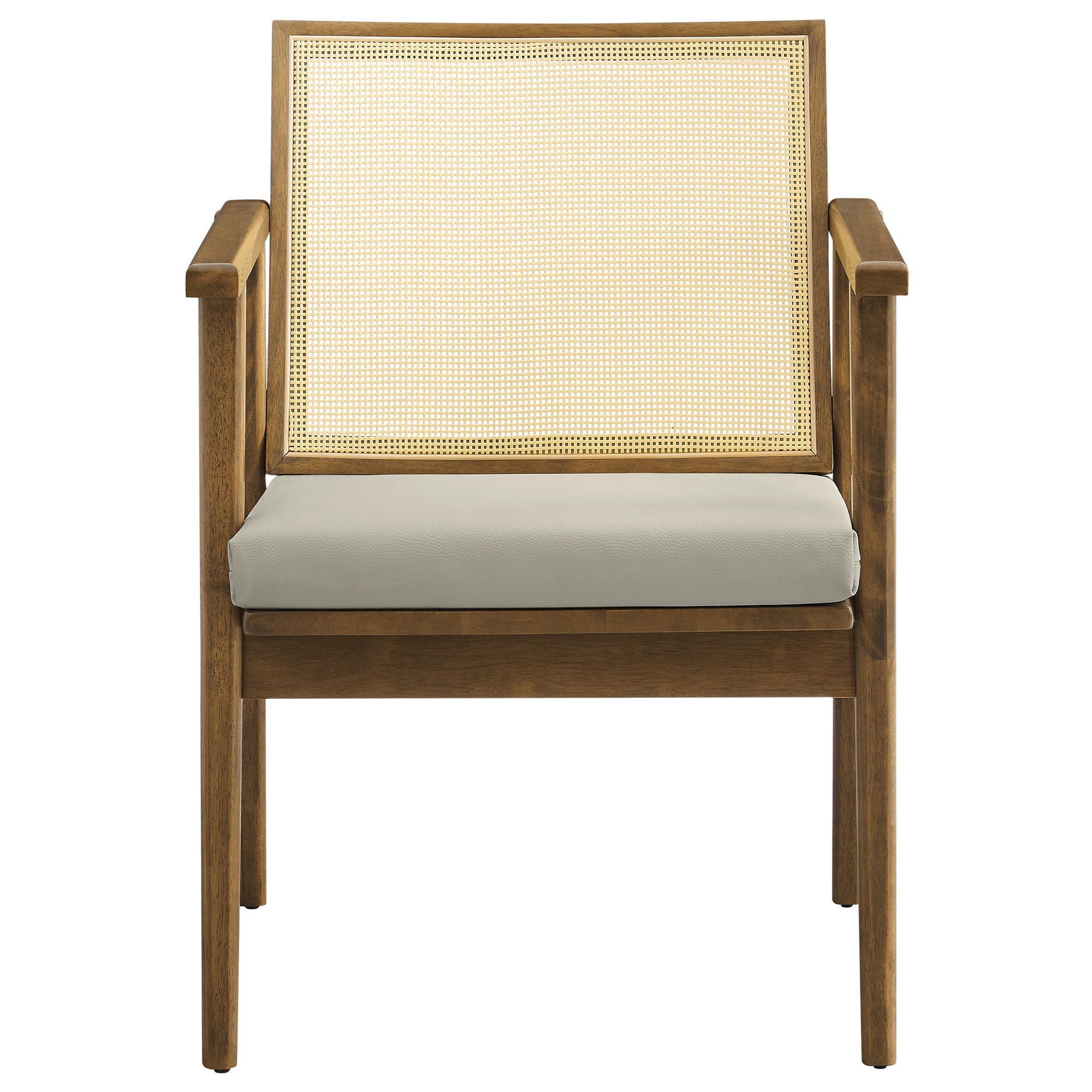 Thera Vegan Leather and Cane Accent Armchairs Set of 2 by Modway