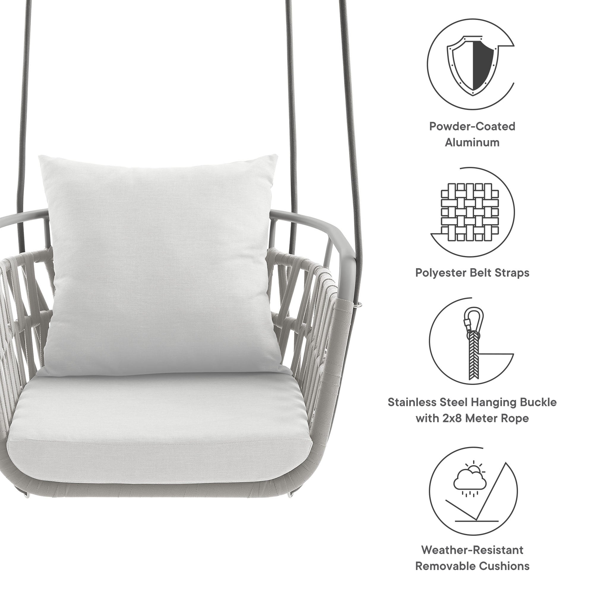 Kaliah Outdoor Patio Aluminum Swing Chair by Modway