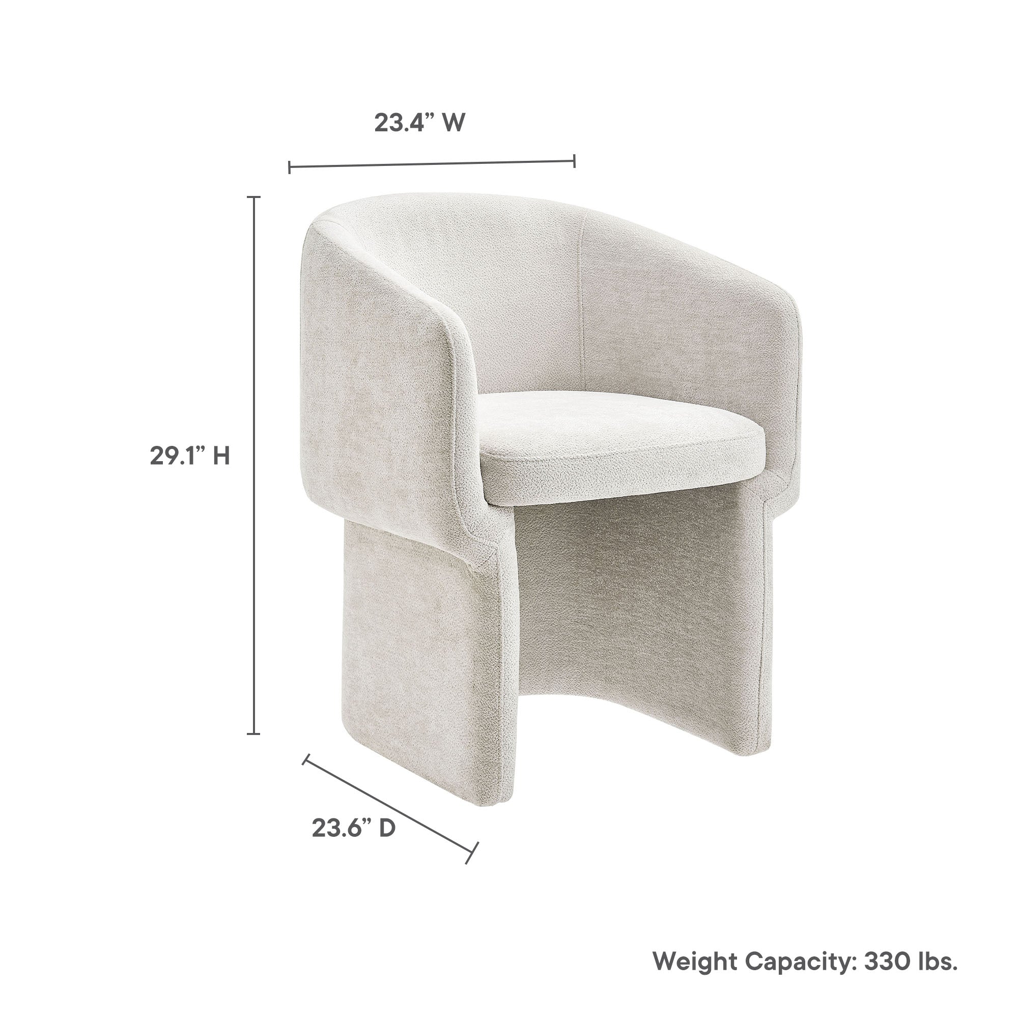 Verity Barrel Back Chenille Dining Armchair by Modway