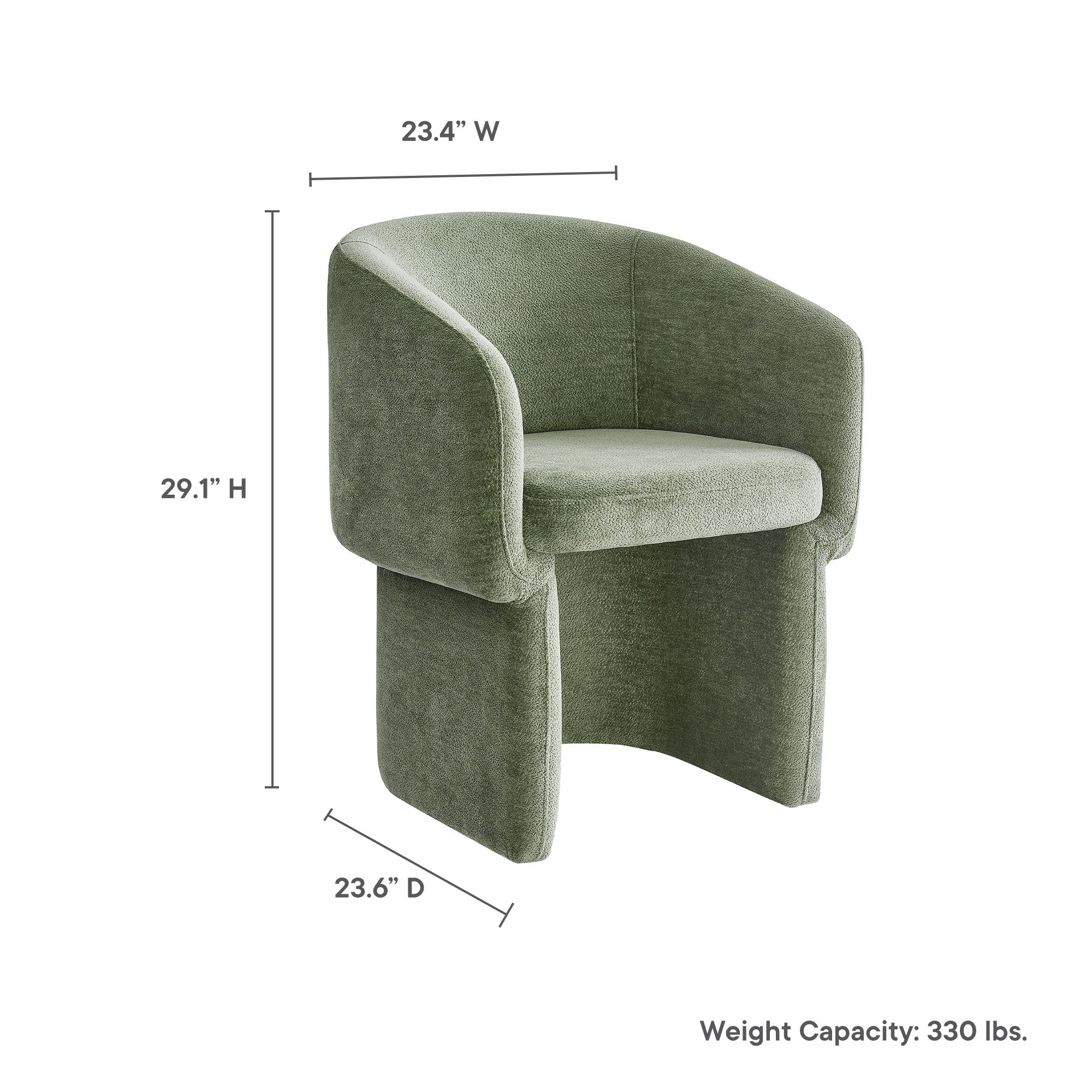 Verity Barrel Back Chenille Dining Armchair by Modway