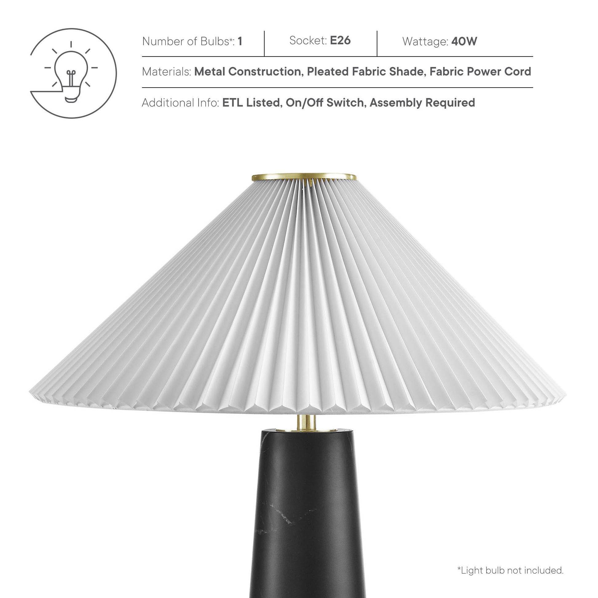 Nera Marble Table Lamp by Modway - Best Buy Furniture