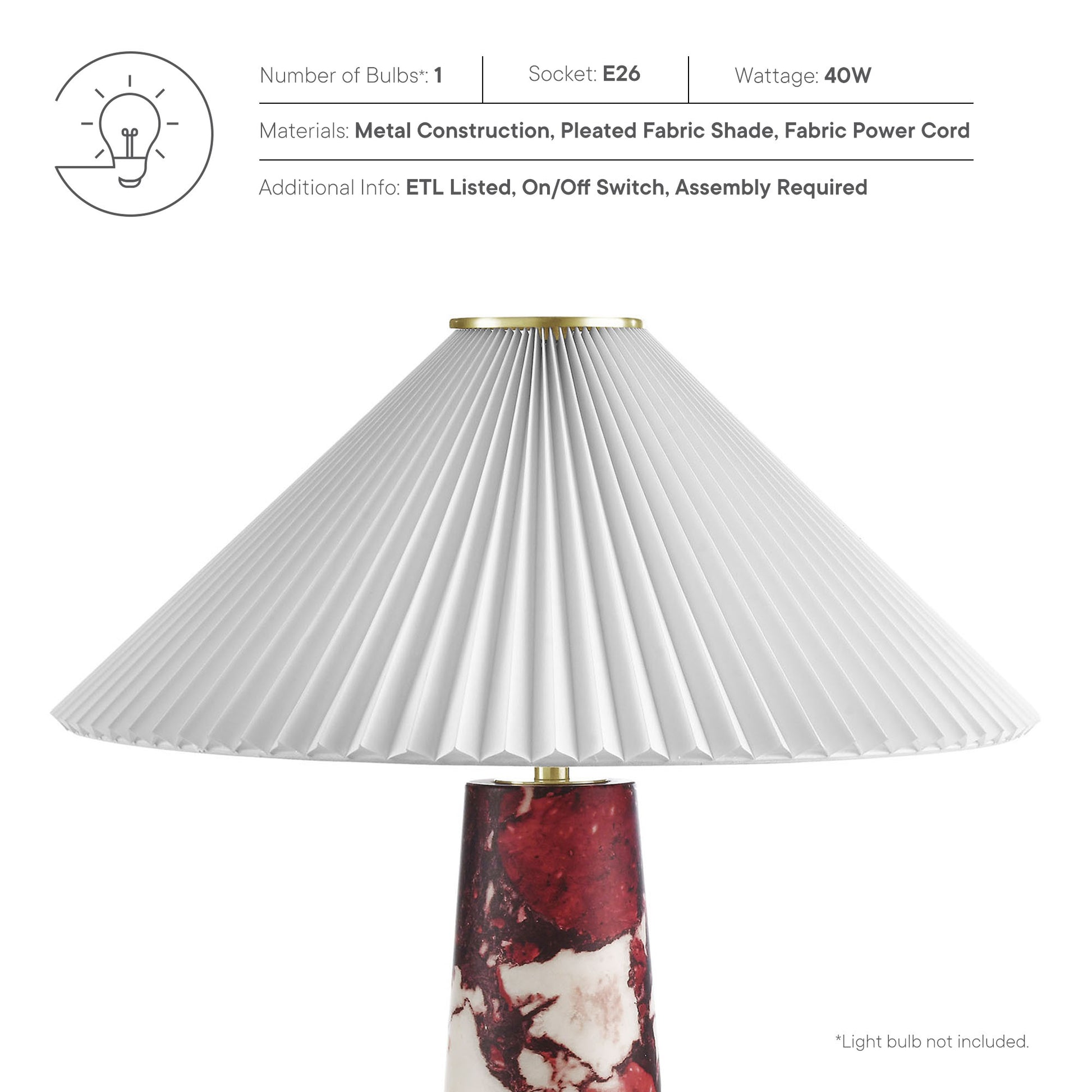 Nera Marble Table Lamp by Modway - Best Buy Furniture