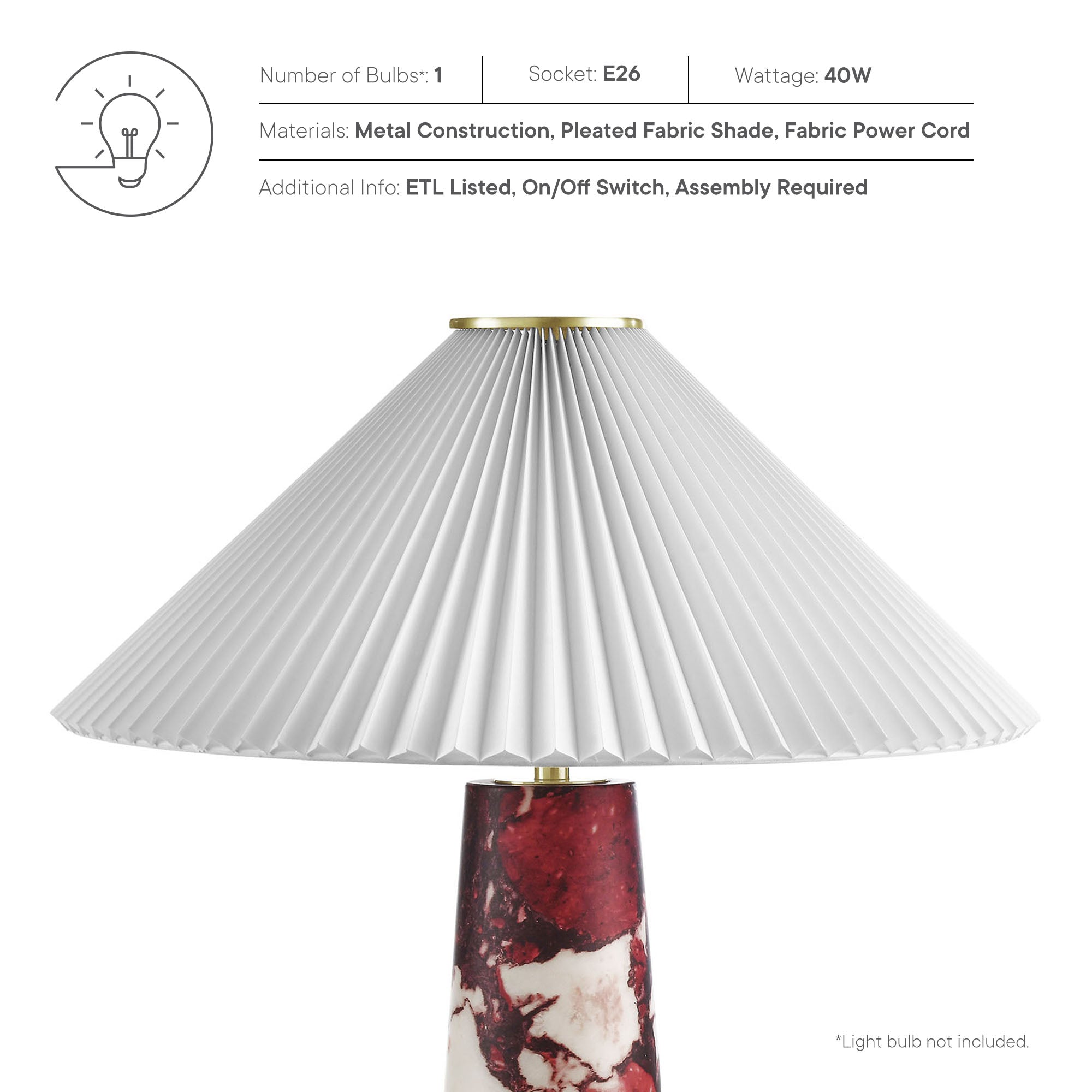 Nera Marble Table Lamp by Modway - Best Buy Furniture